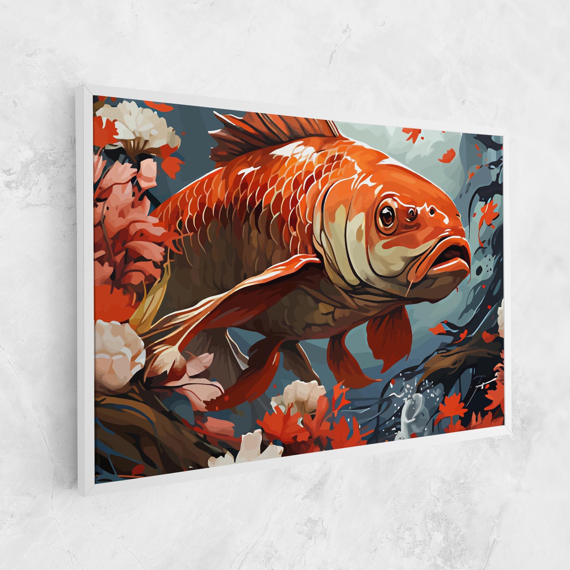 Leinwandbild Orange Koi mockup 1
