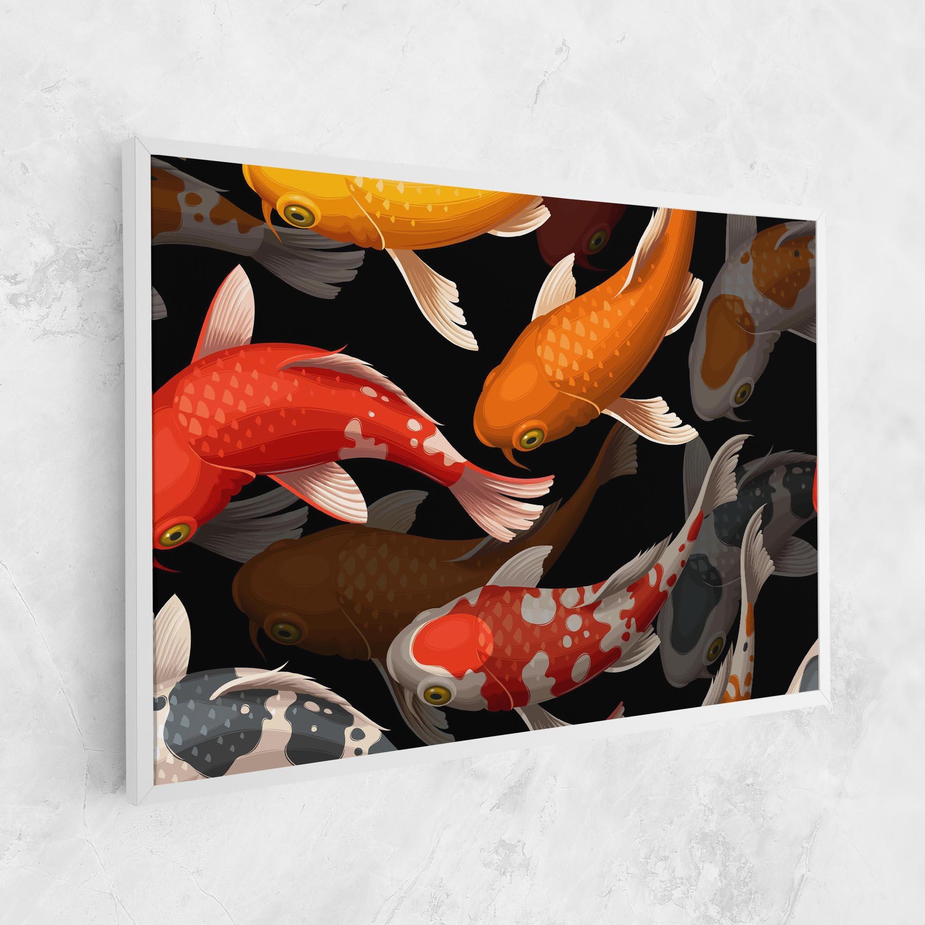 Leinwandbild Seamless Koi Fish mockup 1