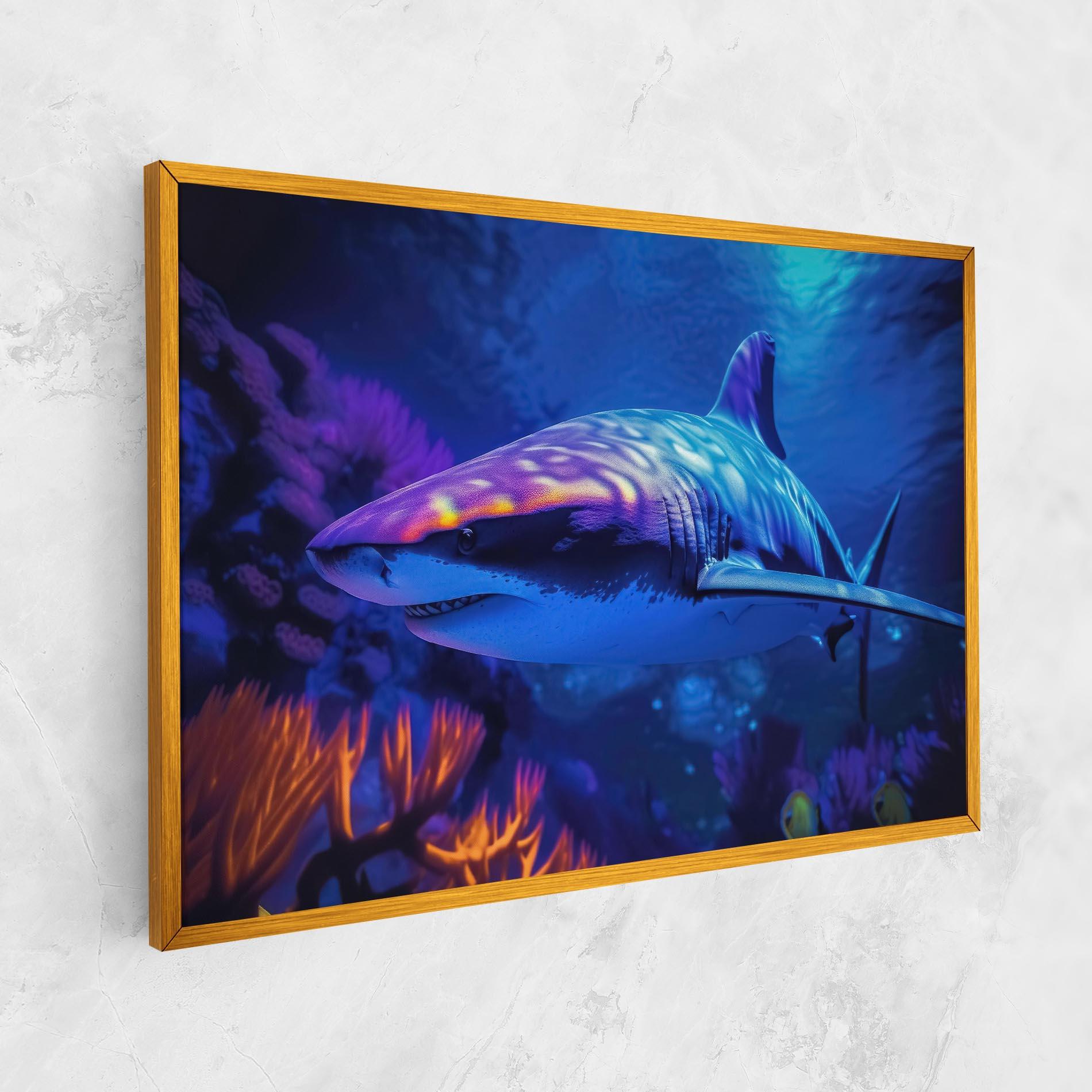 Leinwandbild Blue Light Shark mockup 1