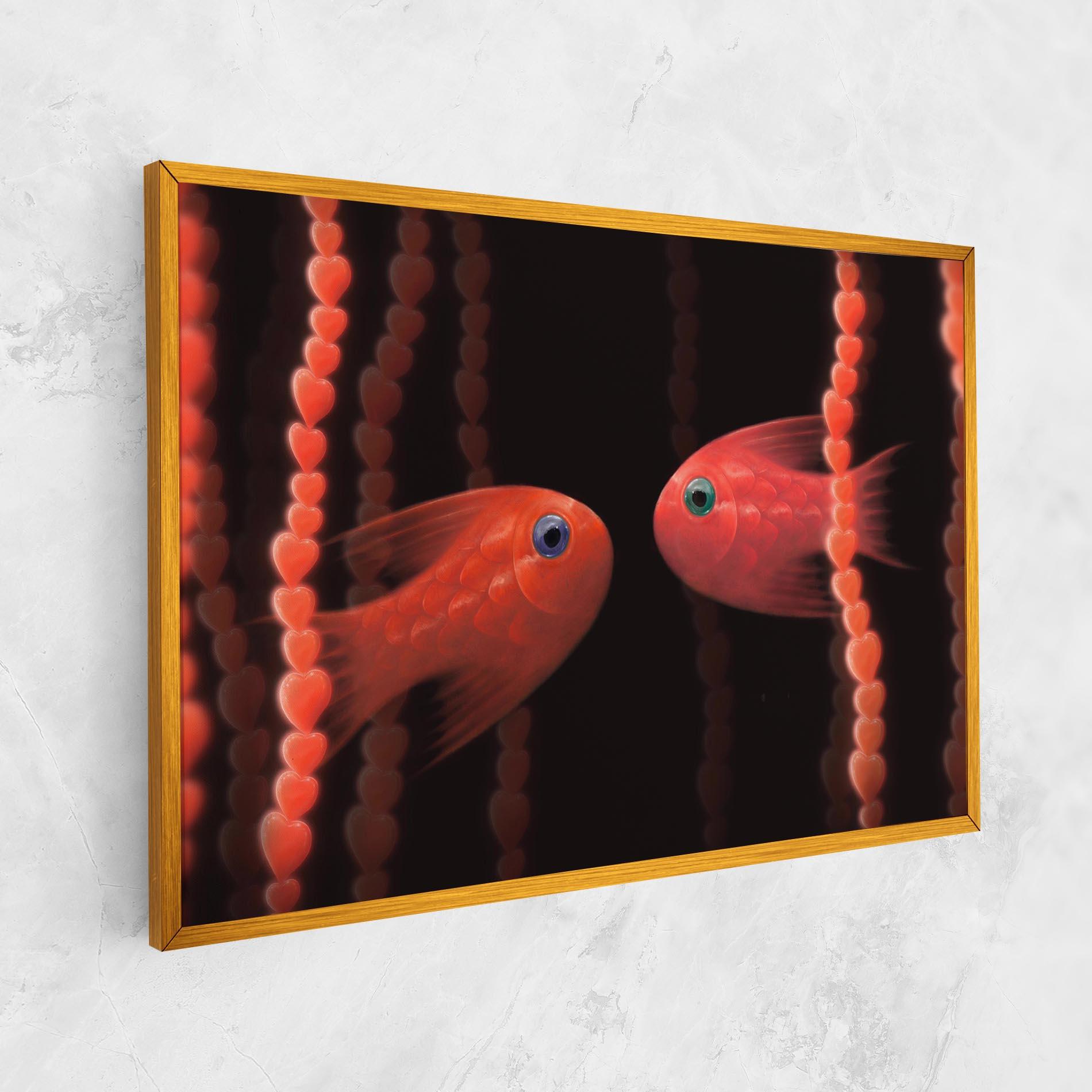 Leinwandbild Orange Fish Heart mockup 1