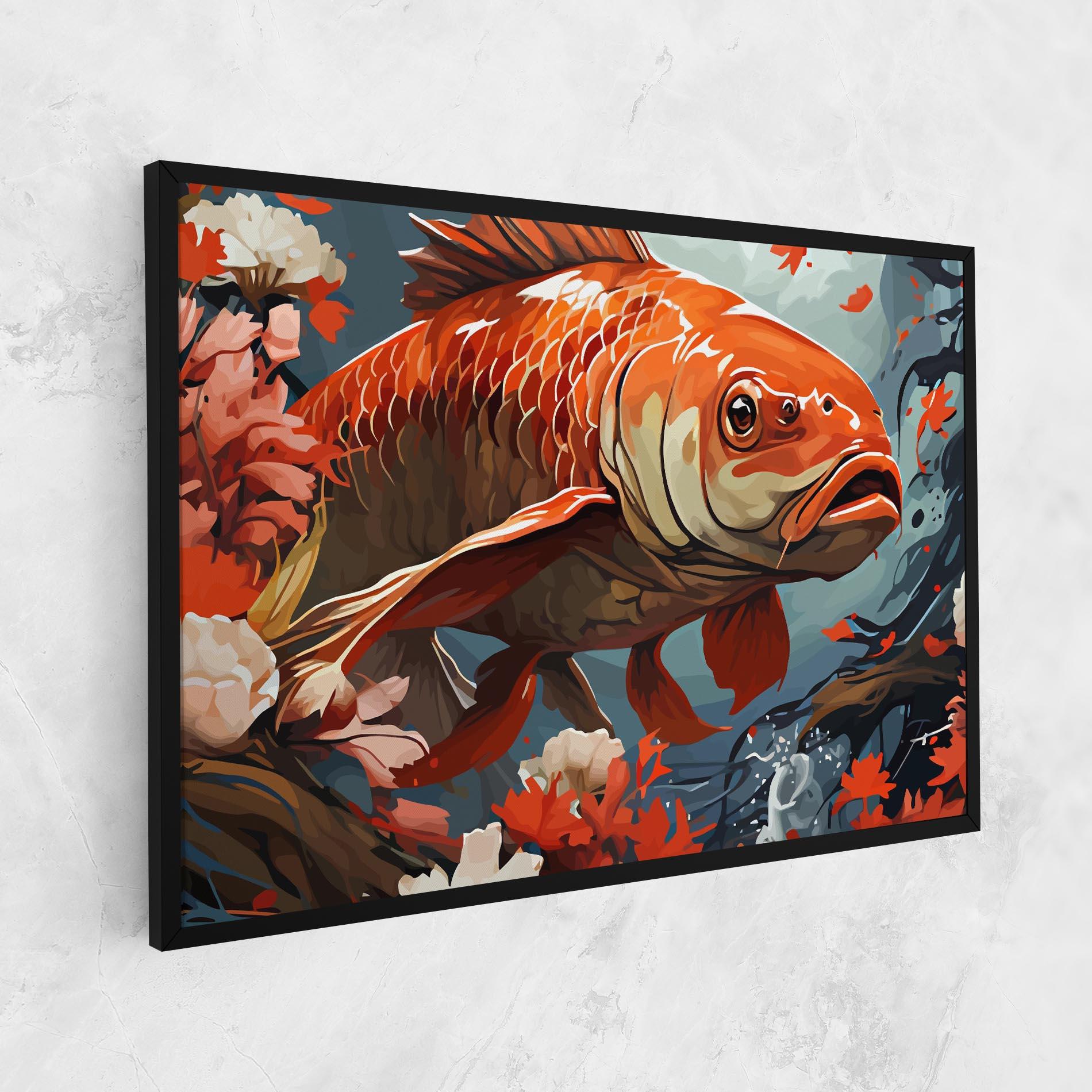Leinwandbild Orange Koi mockup 1