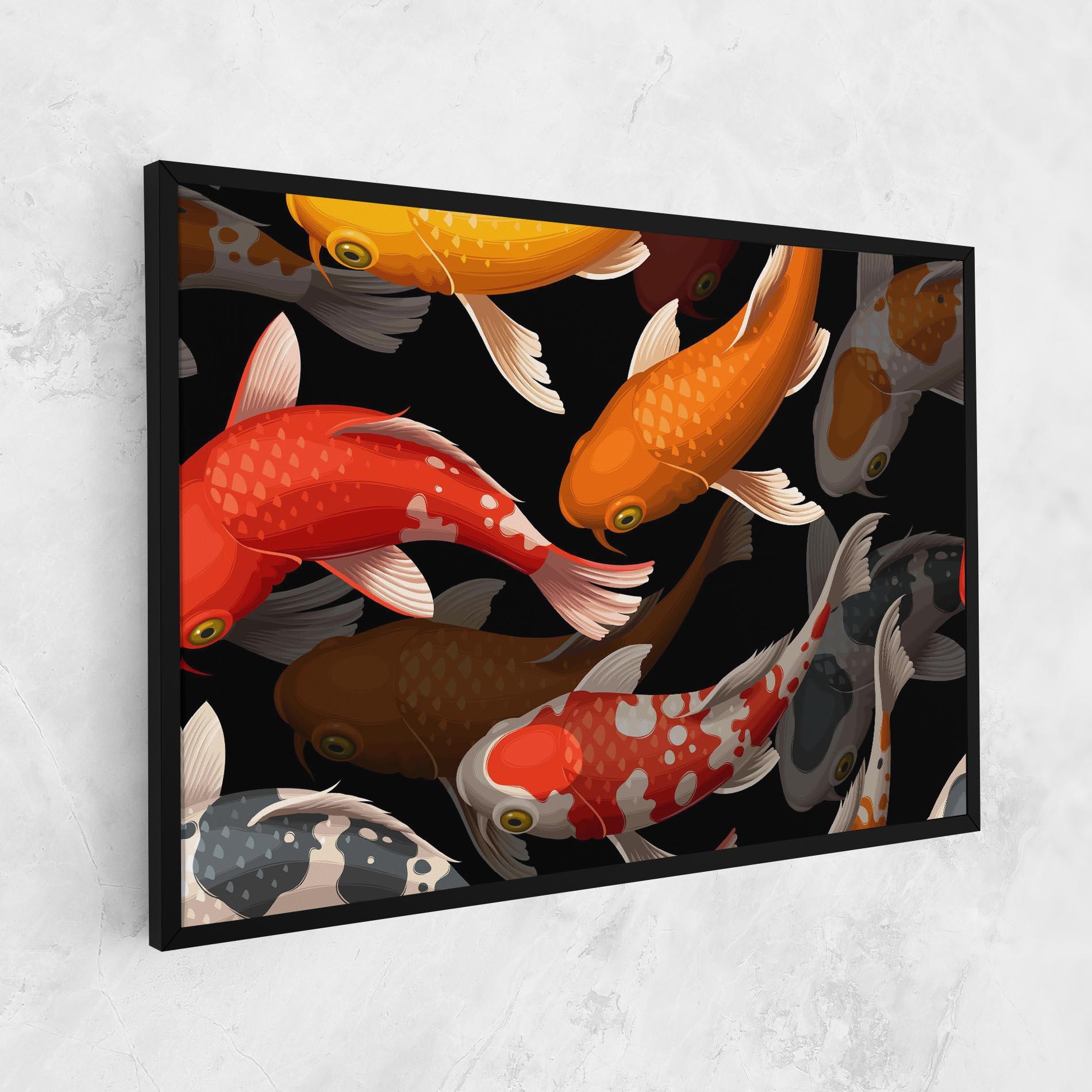 Leinwandbild Seamless Koi Fish mockup 1