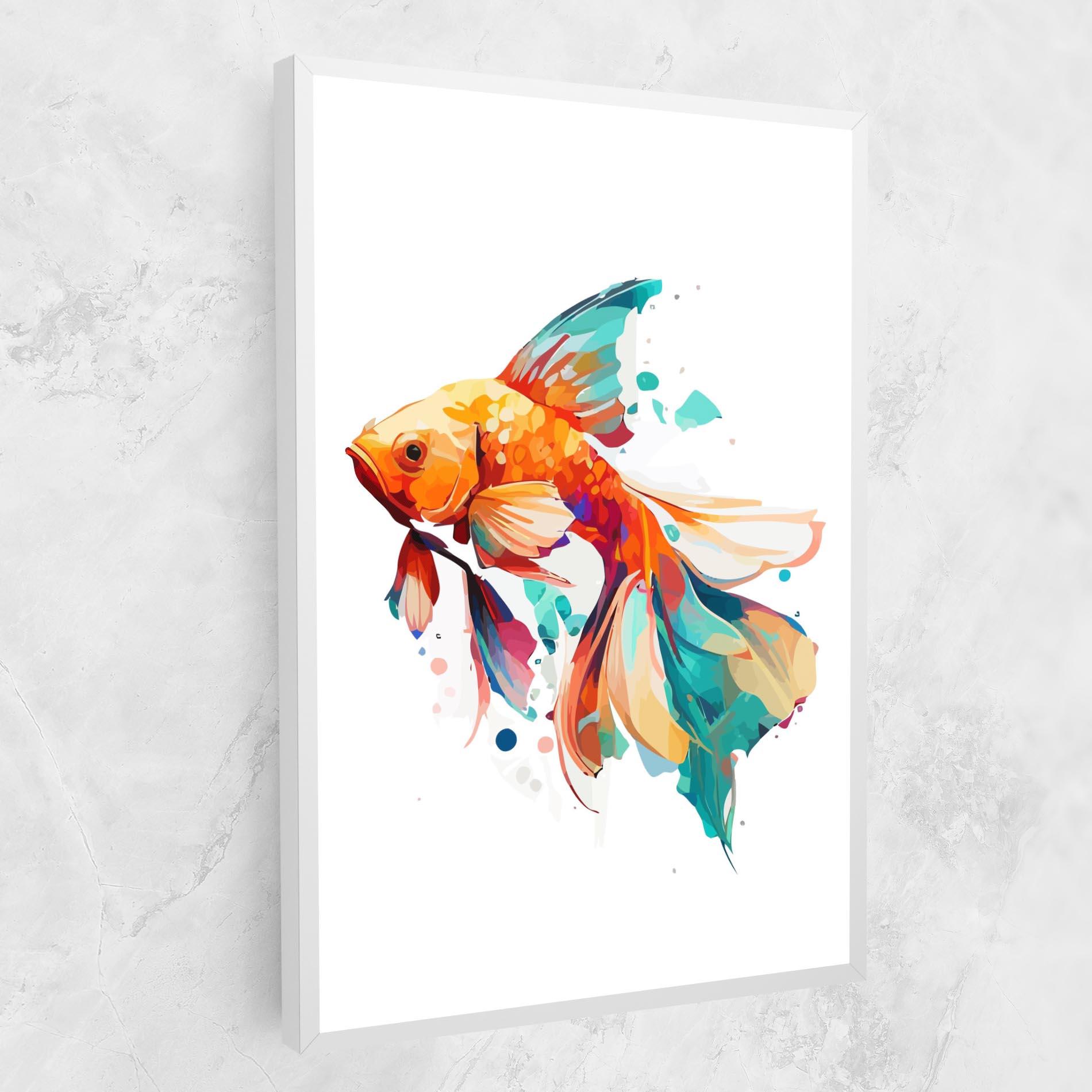 Leinwandbild Blue Orange Fish mockup 1