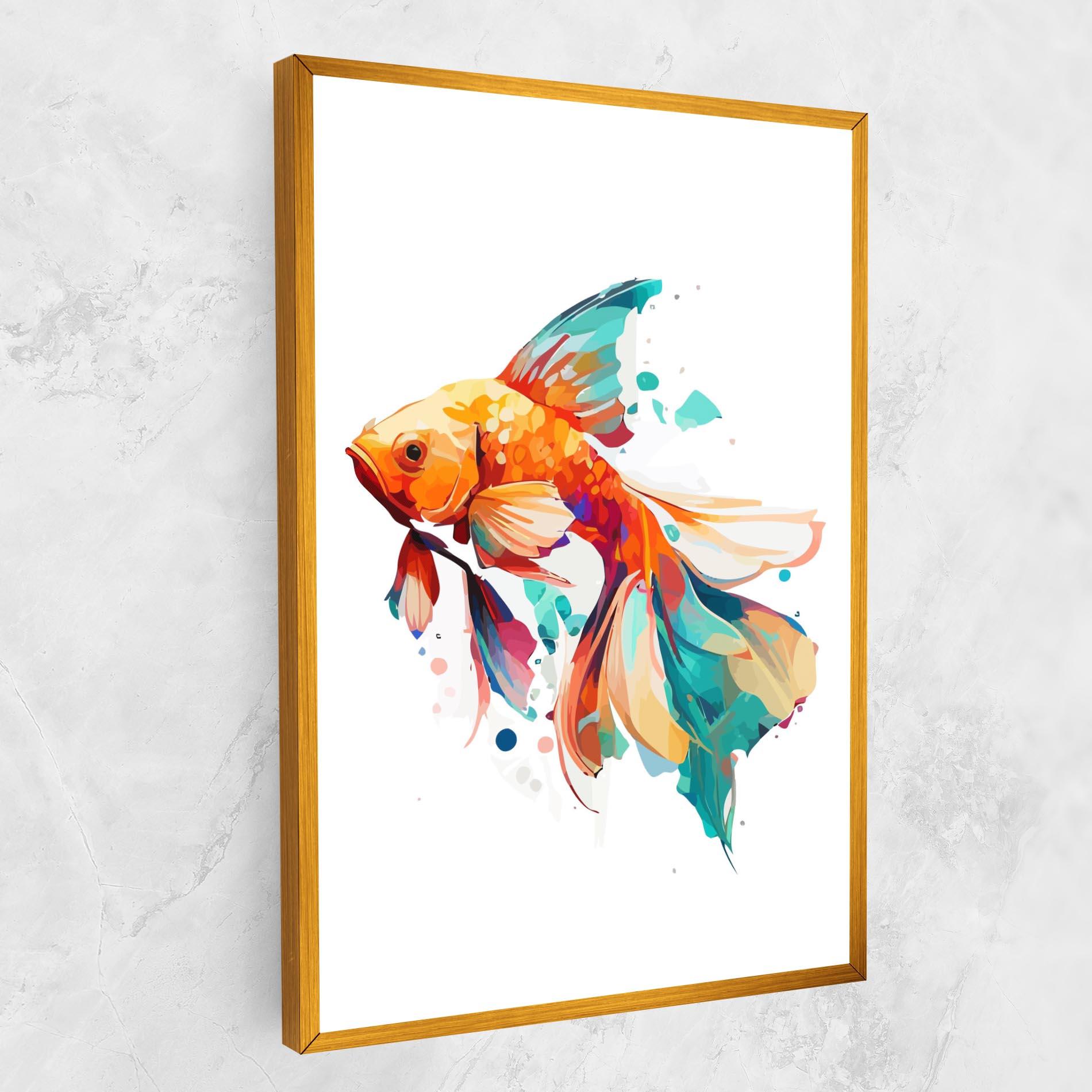 Leinwandbild Blue Orange Fish mockup 1