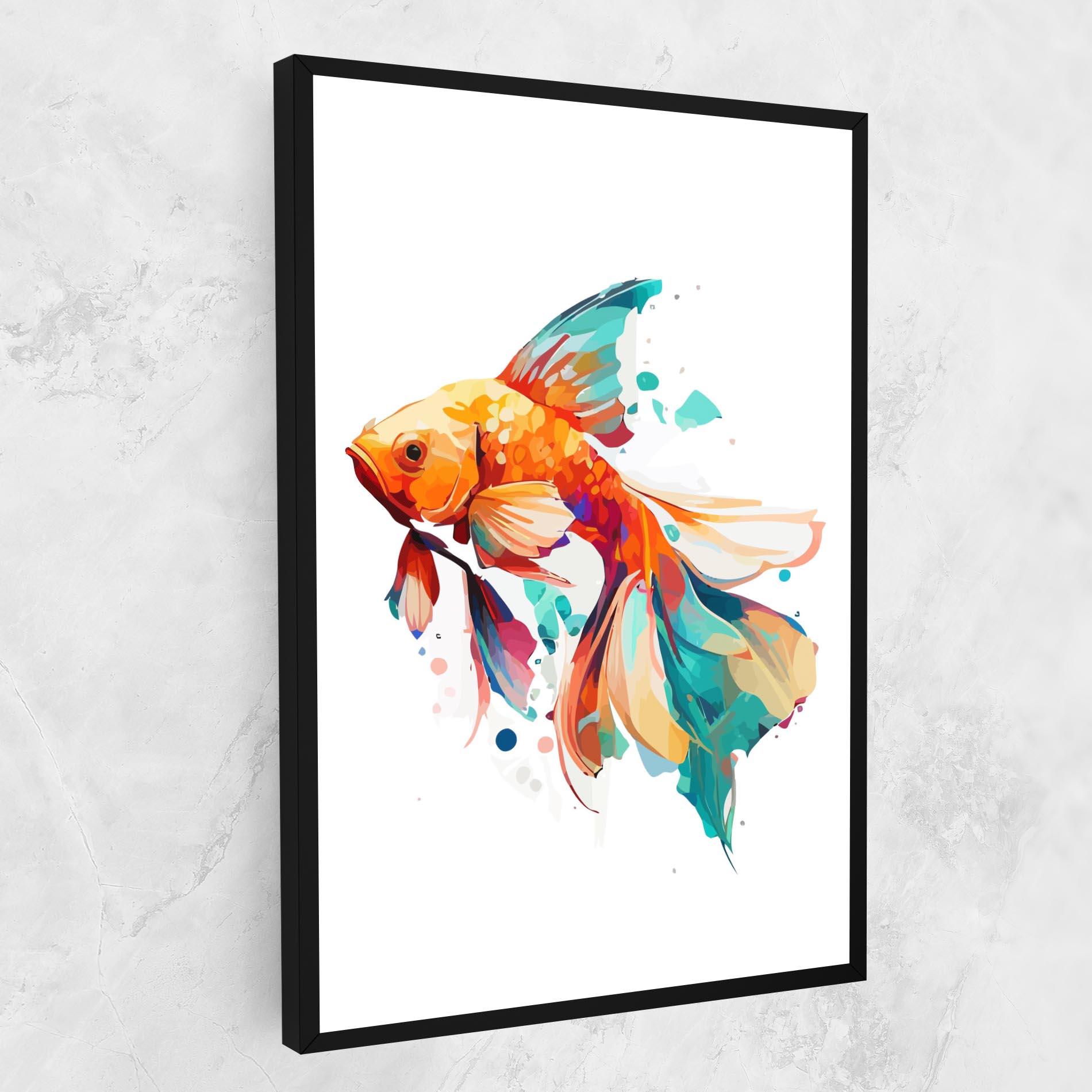 Leinwandbild Blue Orange Fish mockup 1