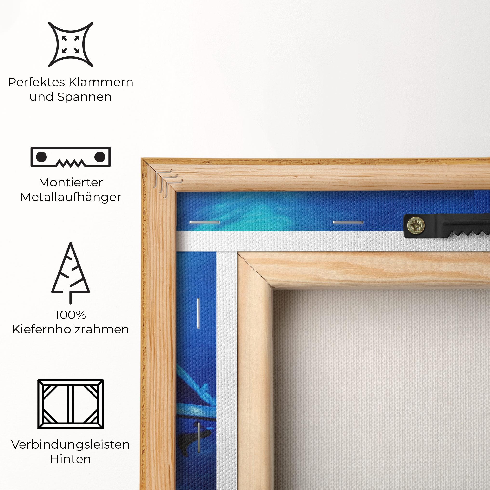 Leinwandbild Blue Light Shark mockup 5
