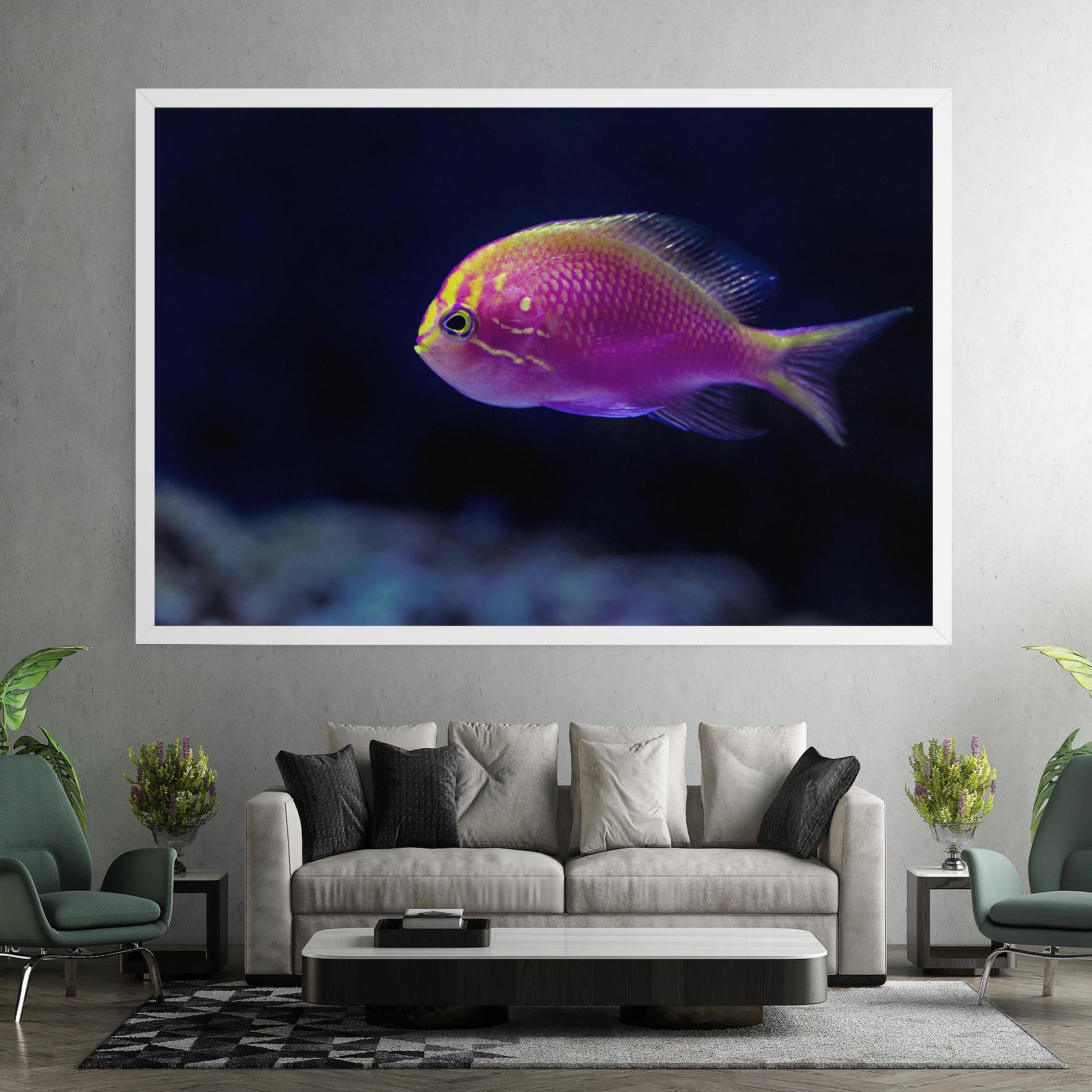 Leinwandbild Angry Pink Fish mockup 7
