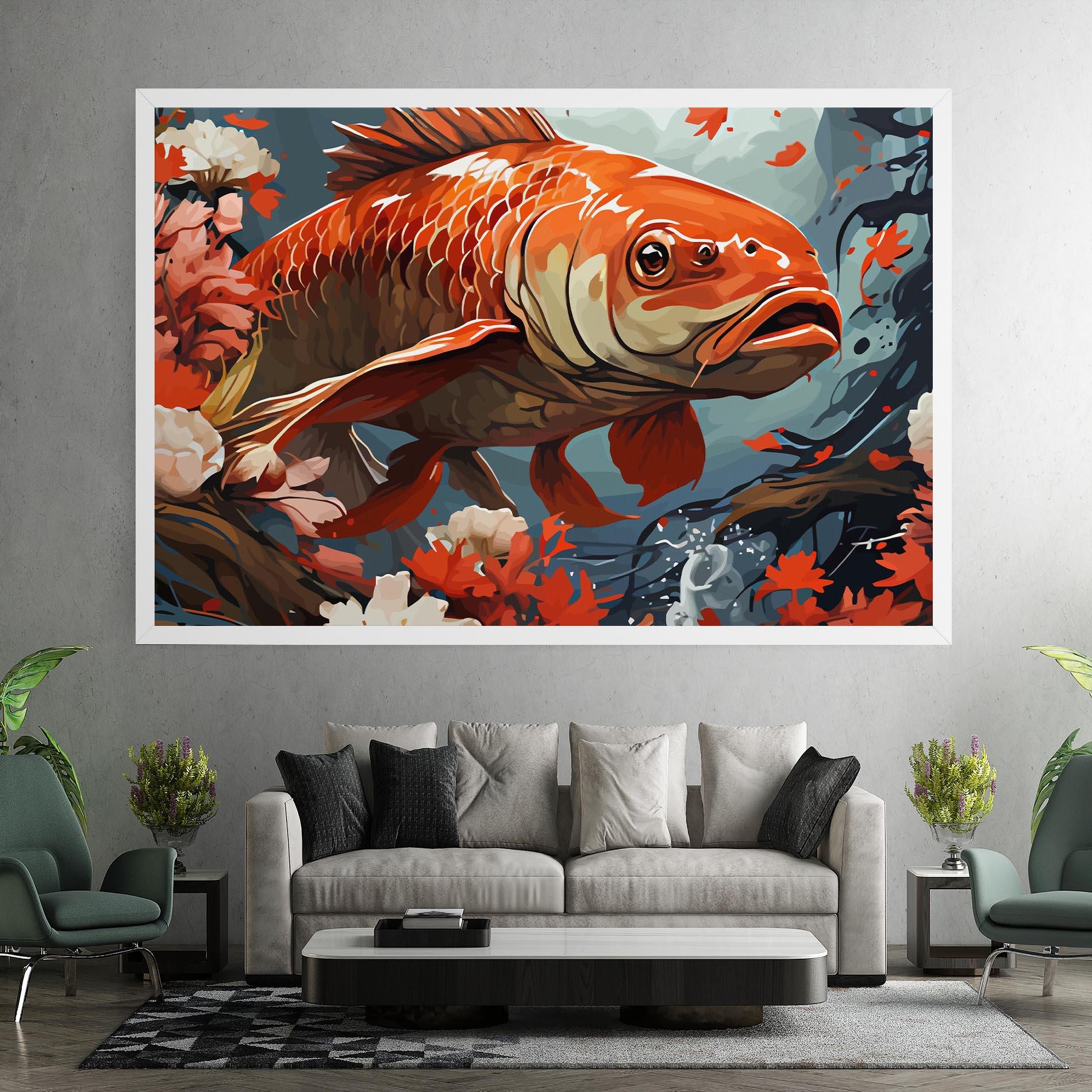 Leinwandbild Orange Koi mockup 7
