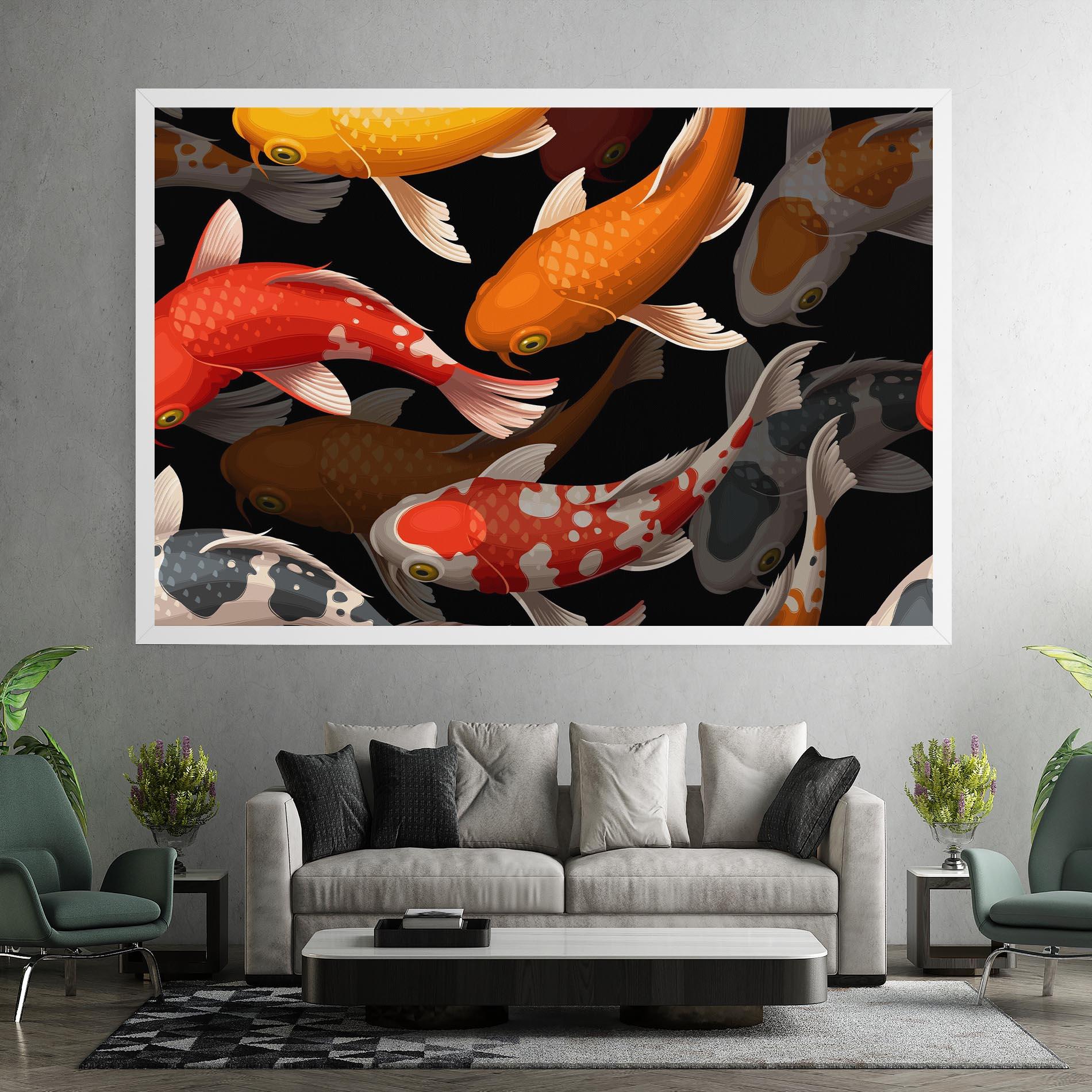 Leinwandbild Seamless Koi Fish mockup 7