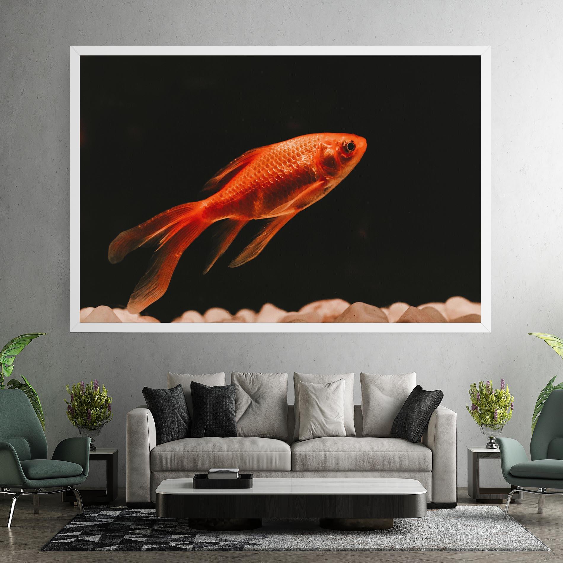 Leinwandbild Small Orange Fish mockup 7