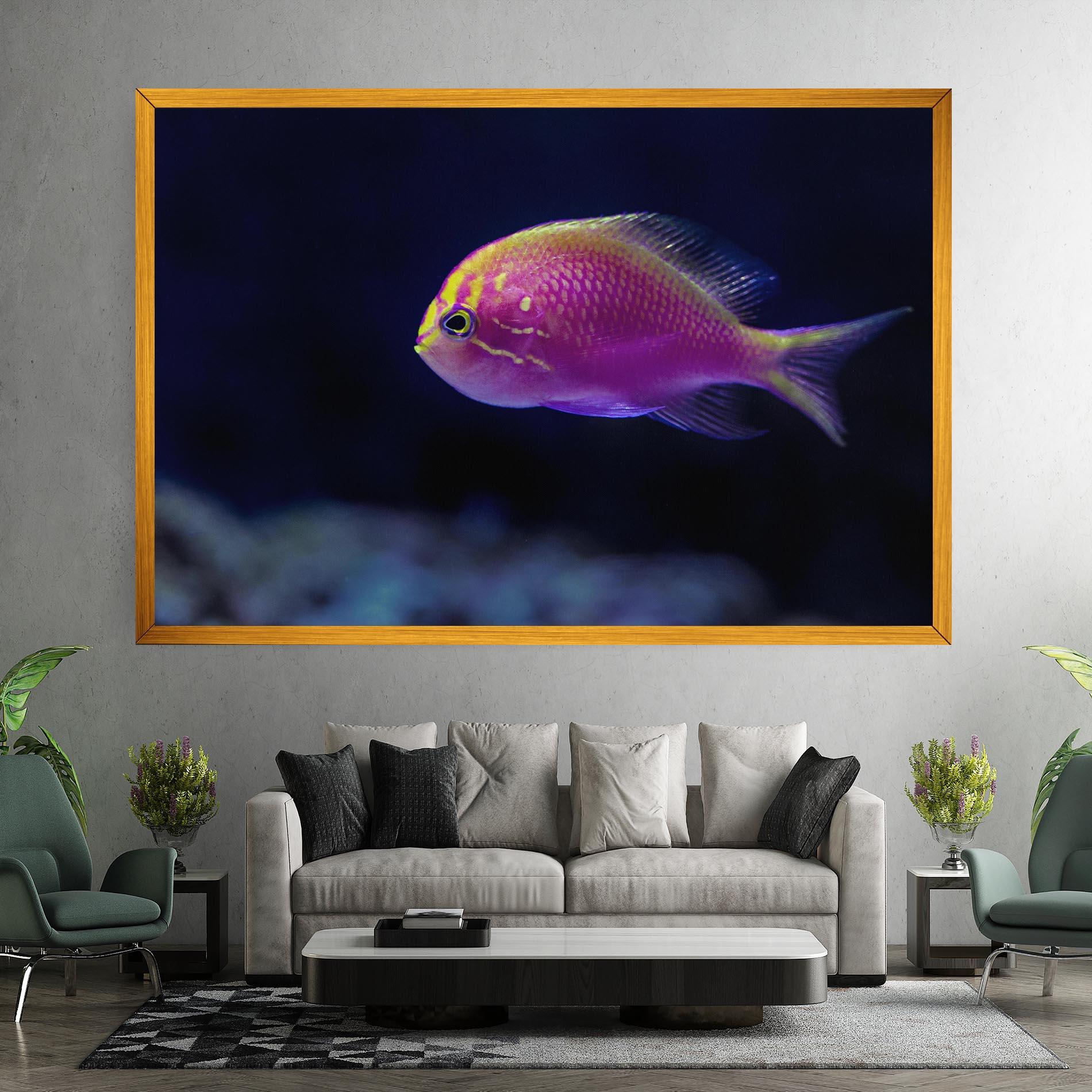 Leinwandbild Angry Pink Fish mockup 7