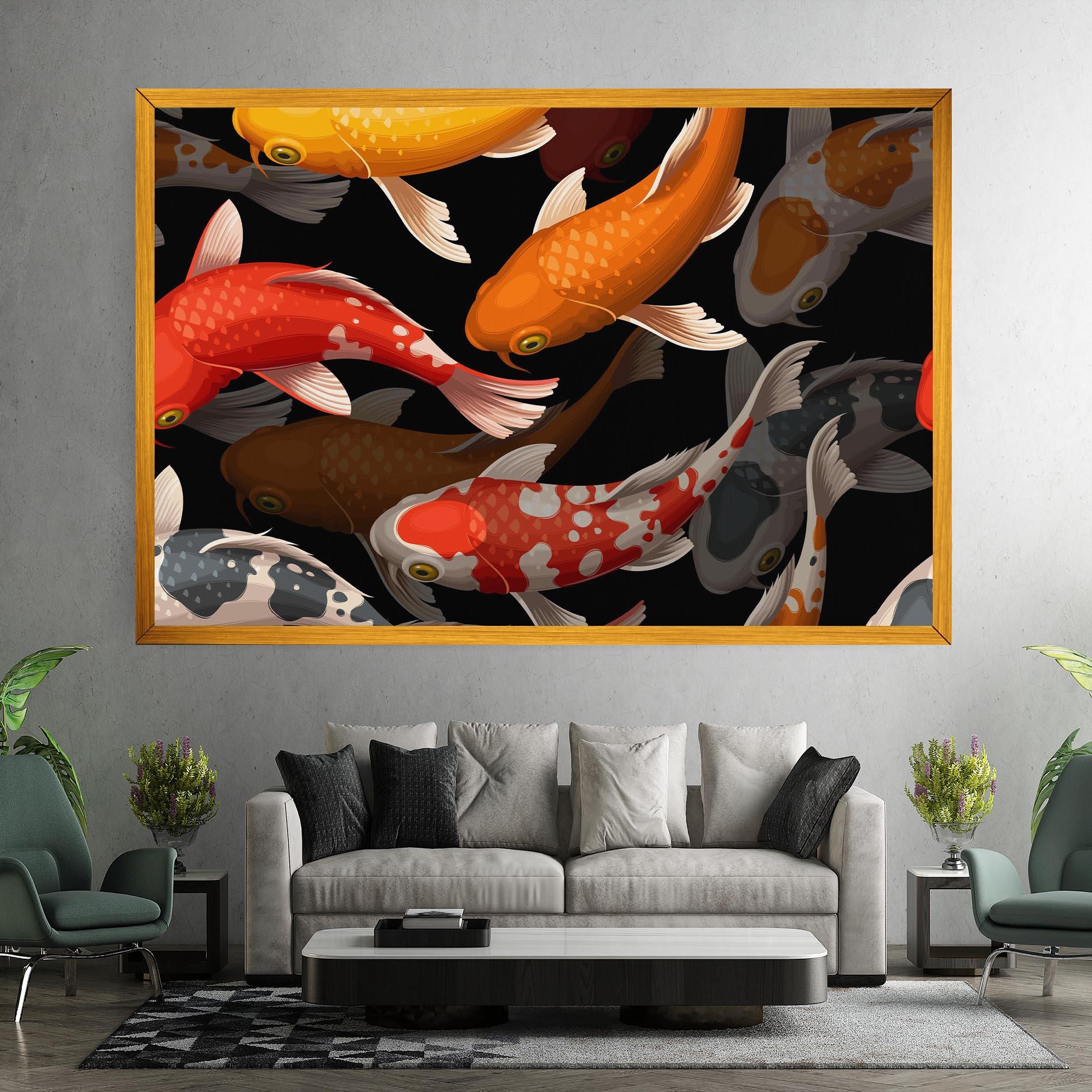 Leinwandbild Seamless Koi Fish mockup 7