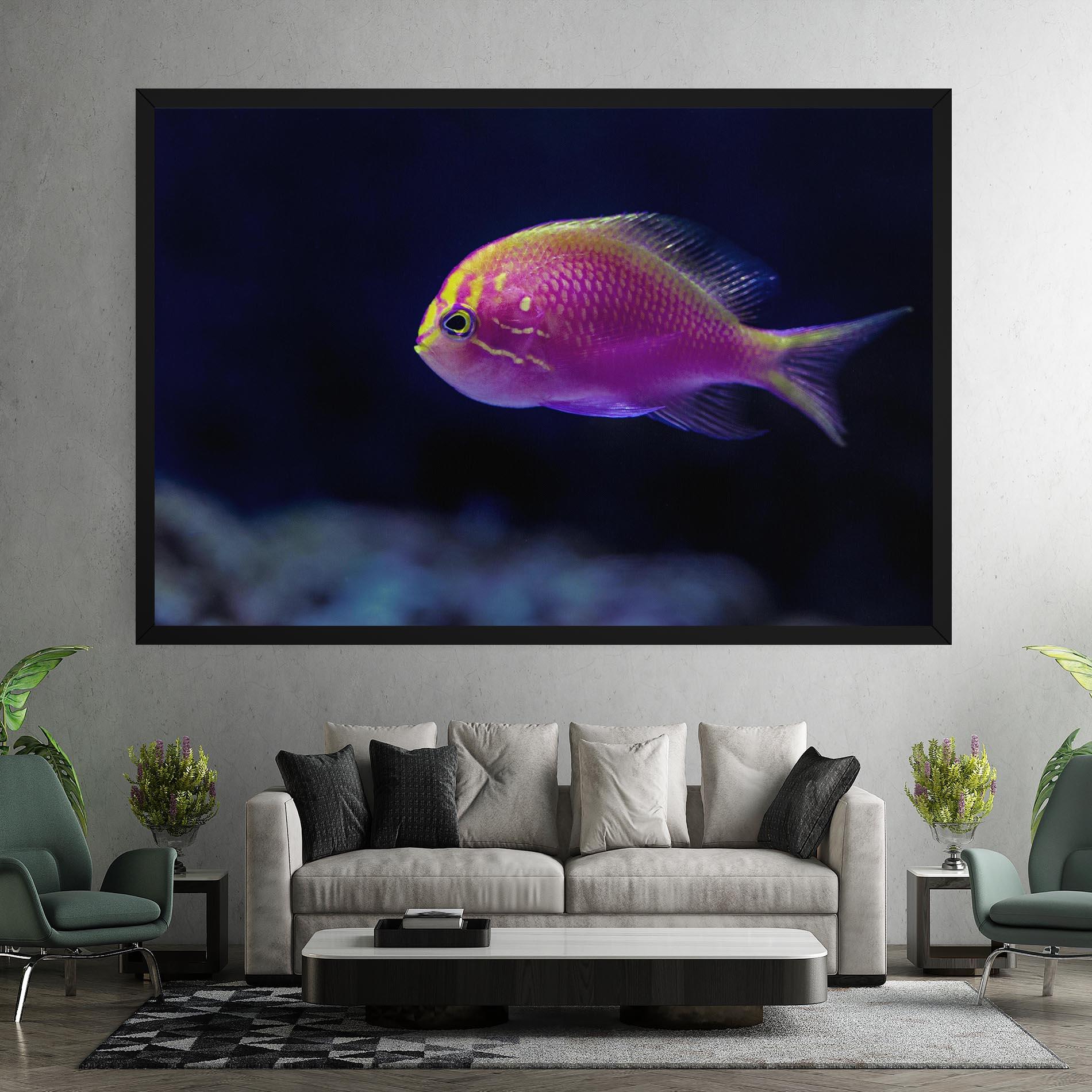 Leinwandbild Angry Pink Fish mockup 7