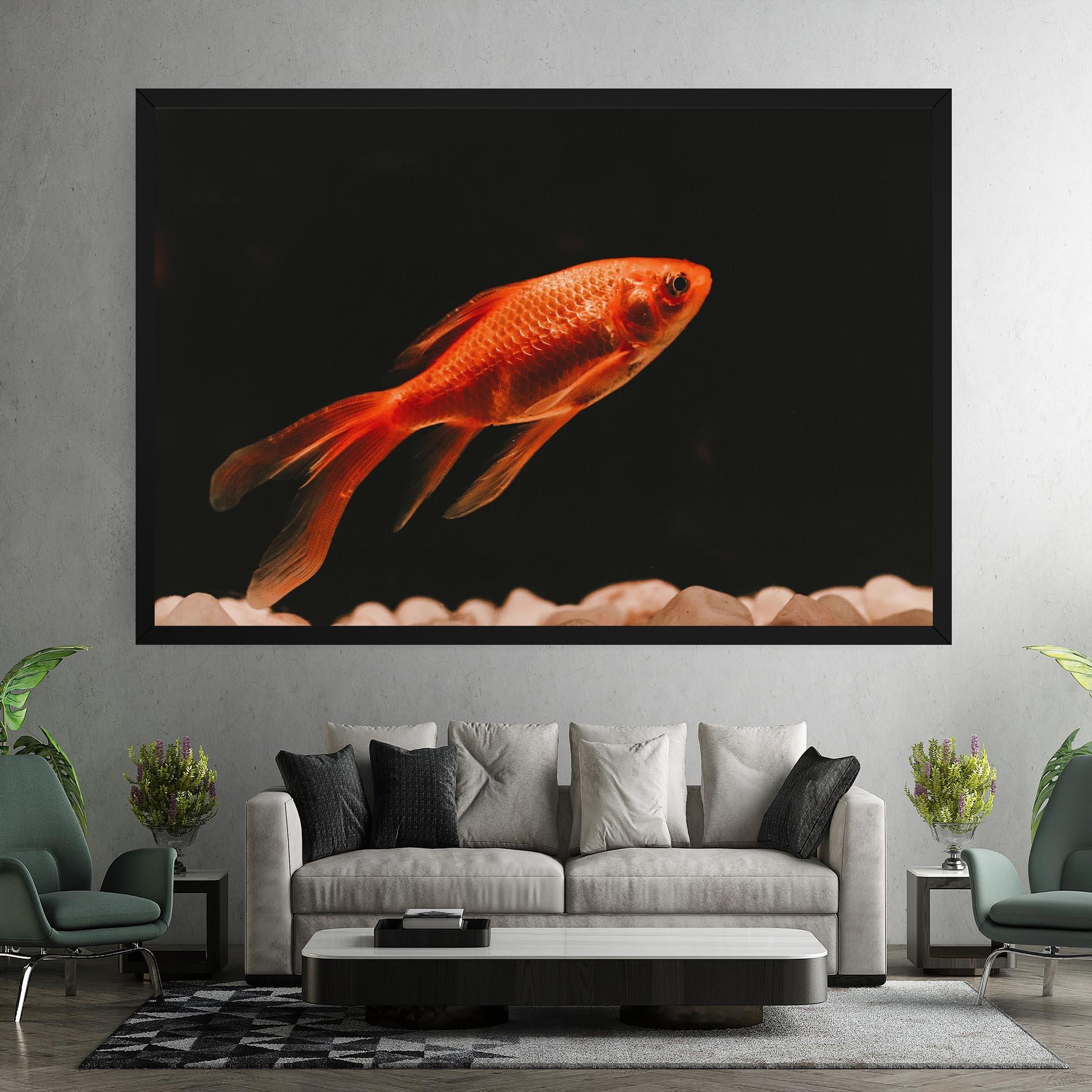 Leinwandbild Small Orange Fish mockup 7