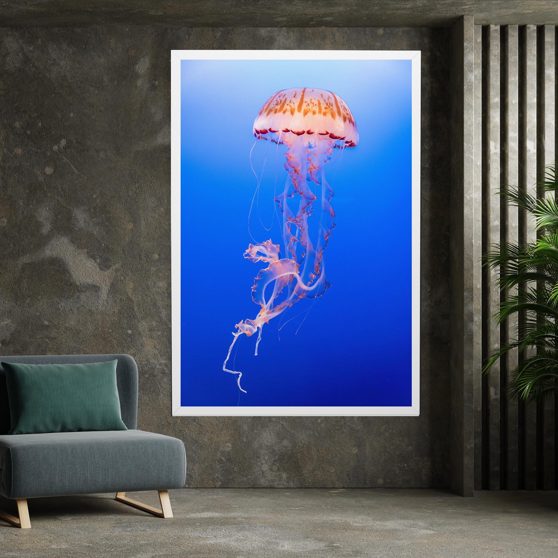 Leinwandbild Pretty White Jellyfish mockup 7