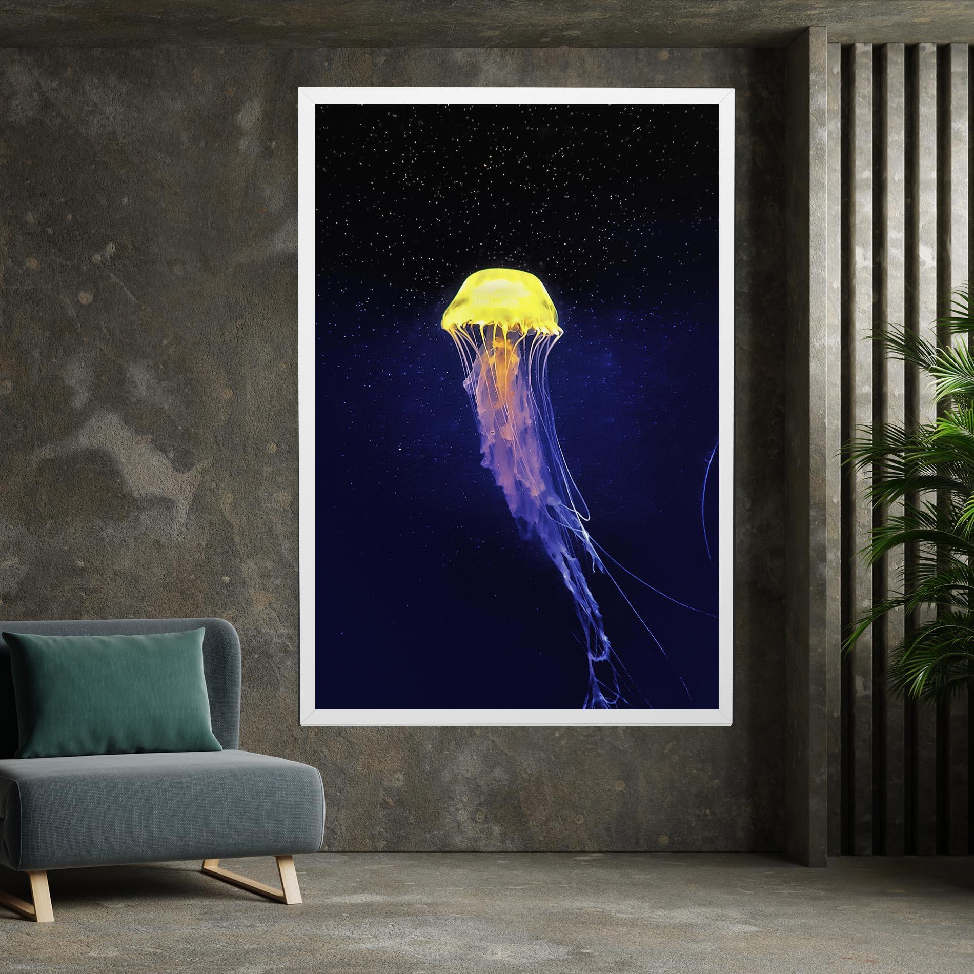Leinwandbild Purple Jellyfish mockup 7