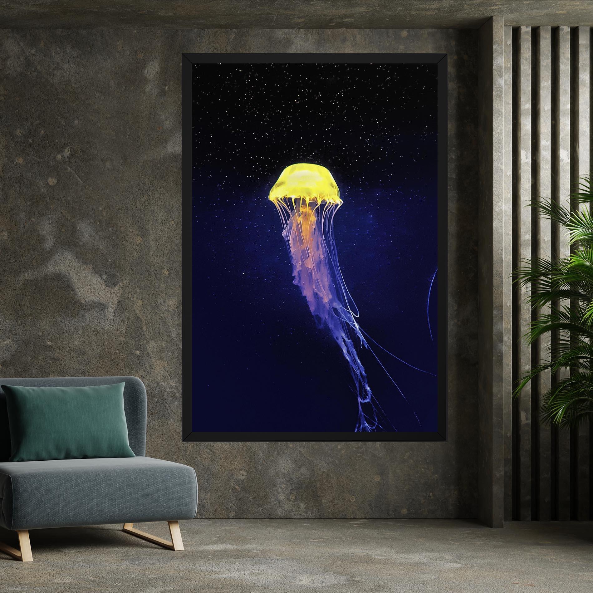 Leinwandbild Purple Jellyfish mockup 7