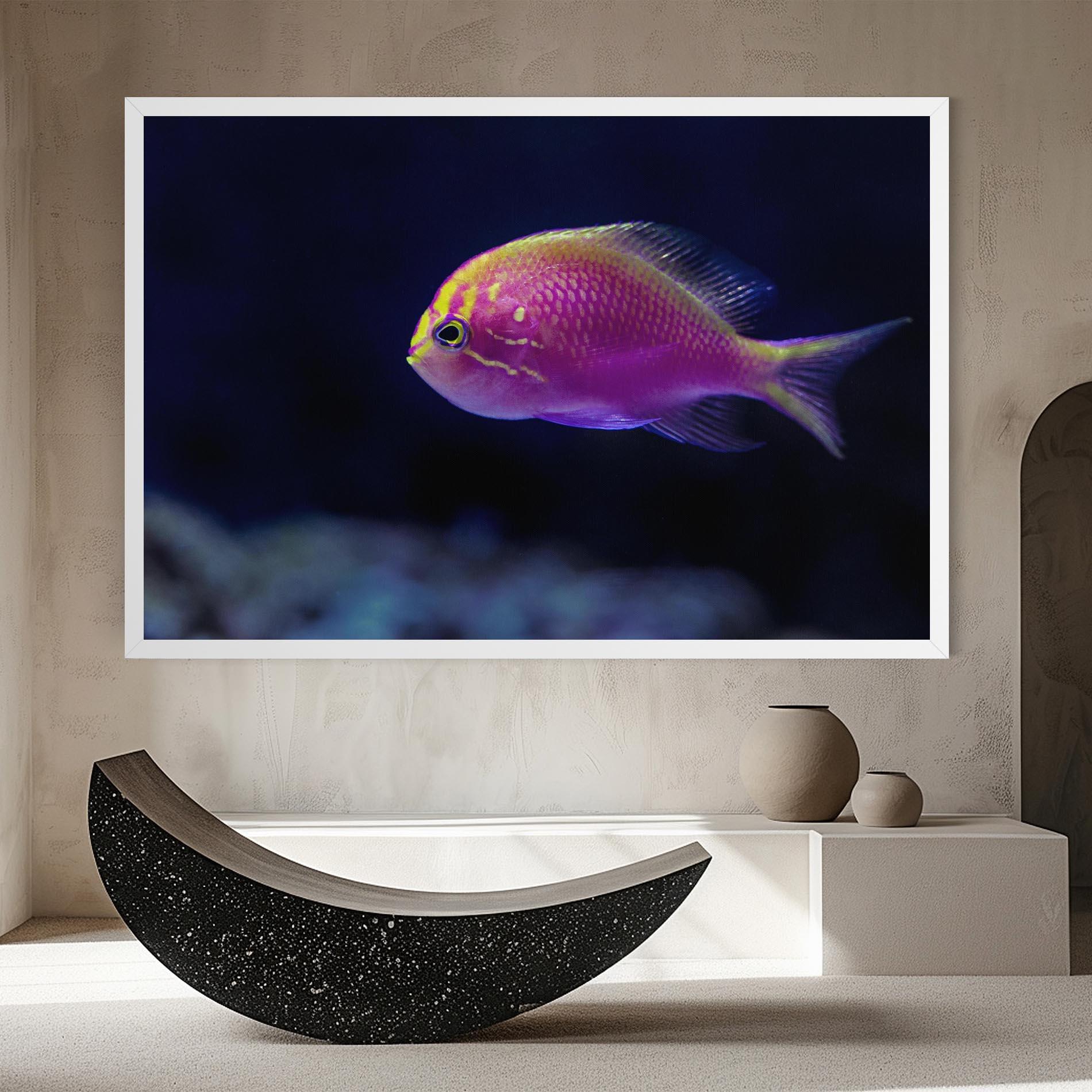 Leinwandbild Angry Pink Fish mockup 8