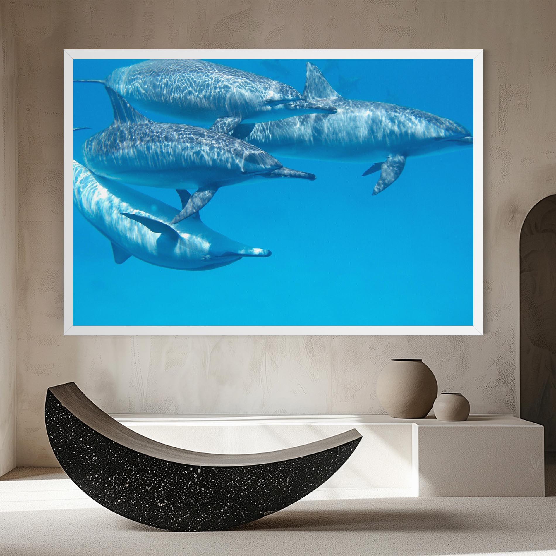 Leinwandbild Family Of Dolphins mockup 8