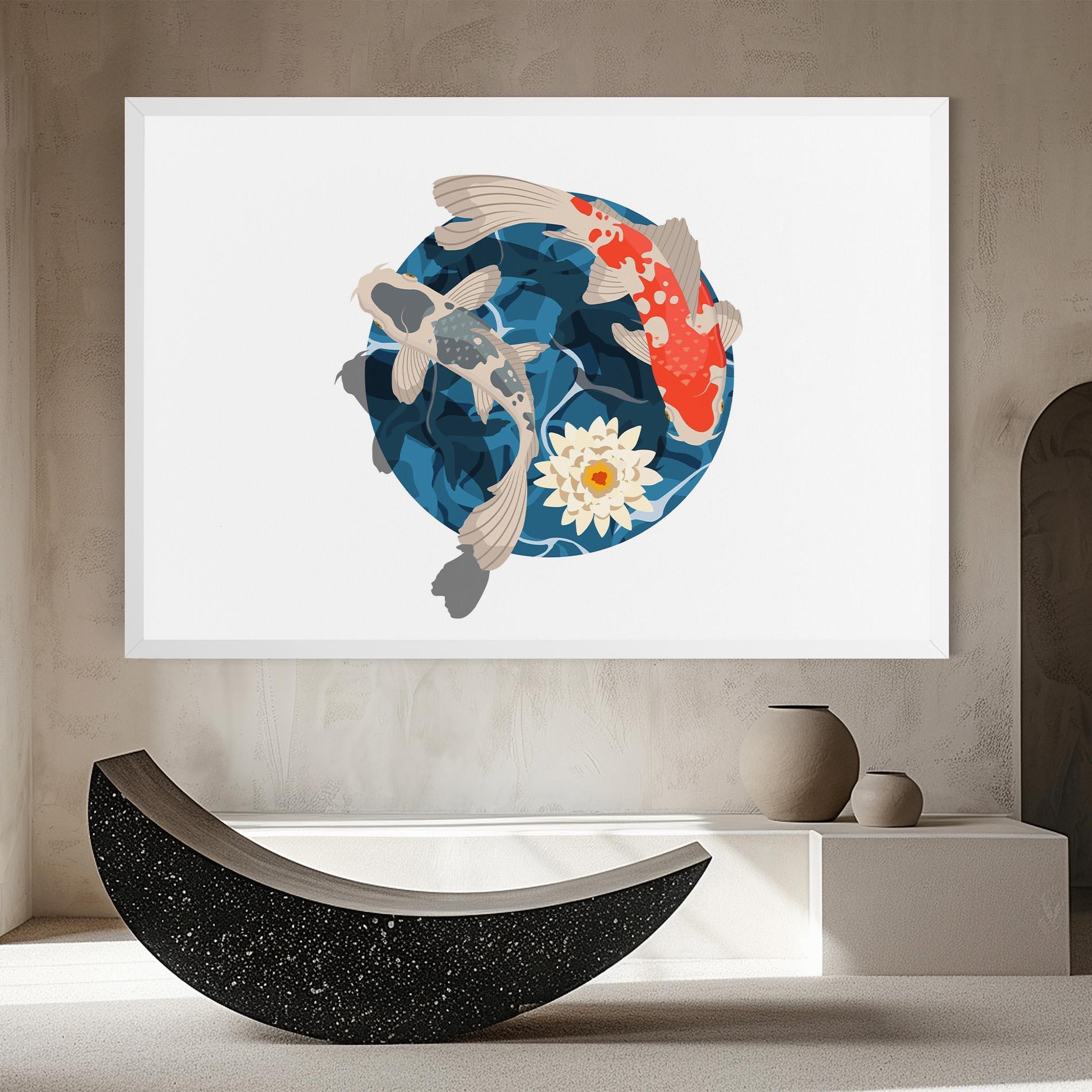 Leinwandbild Grey Orange Koi mockup 8