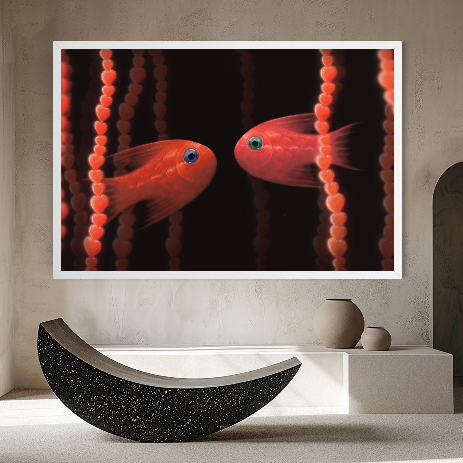 Leinwandbild Orange Fish Heart mockup 8