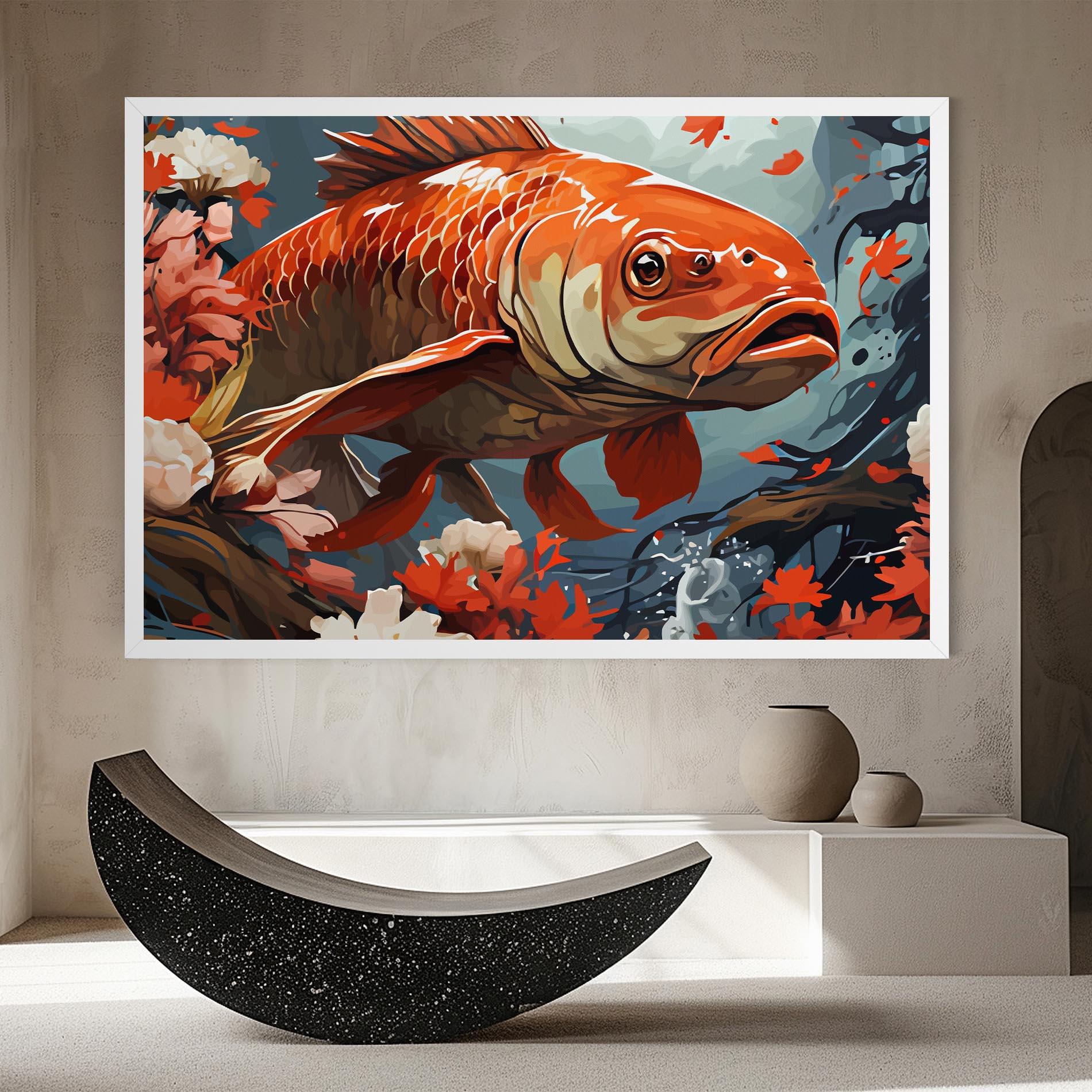 Leinwandbild Orange Koi mockup 8