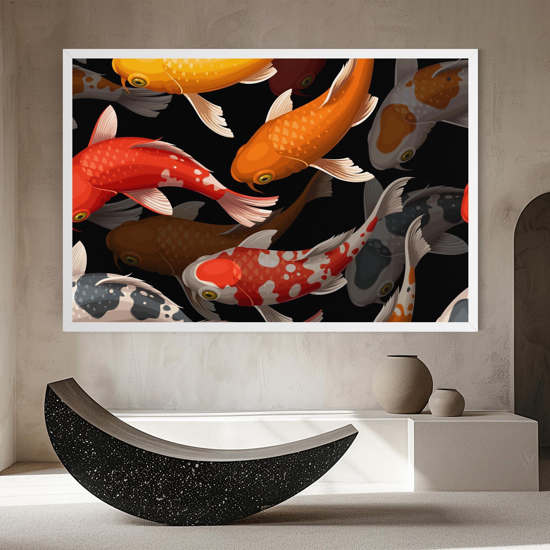 Leinwandbild Seamless Koi Fish mockup 8