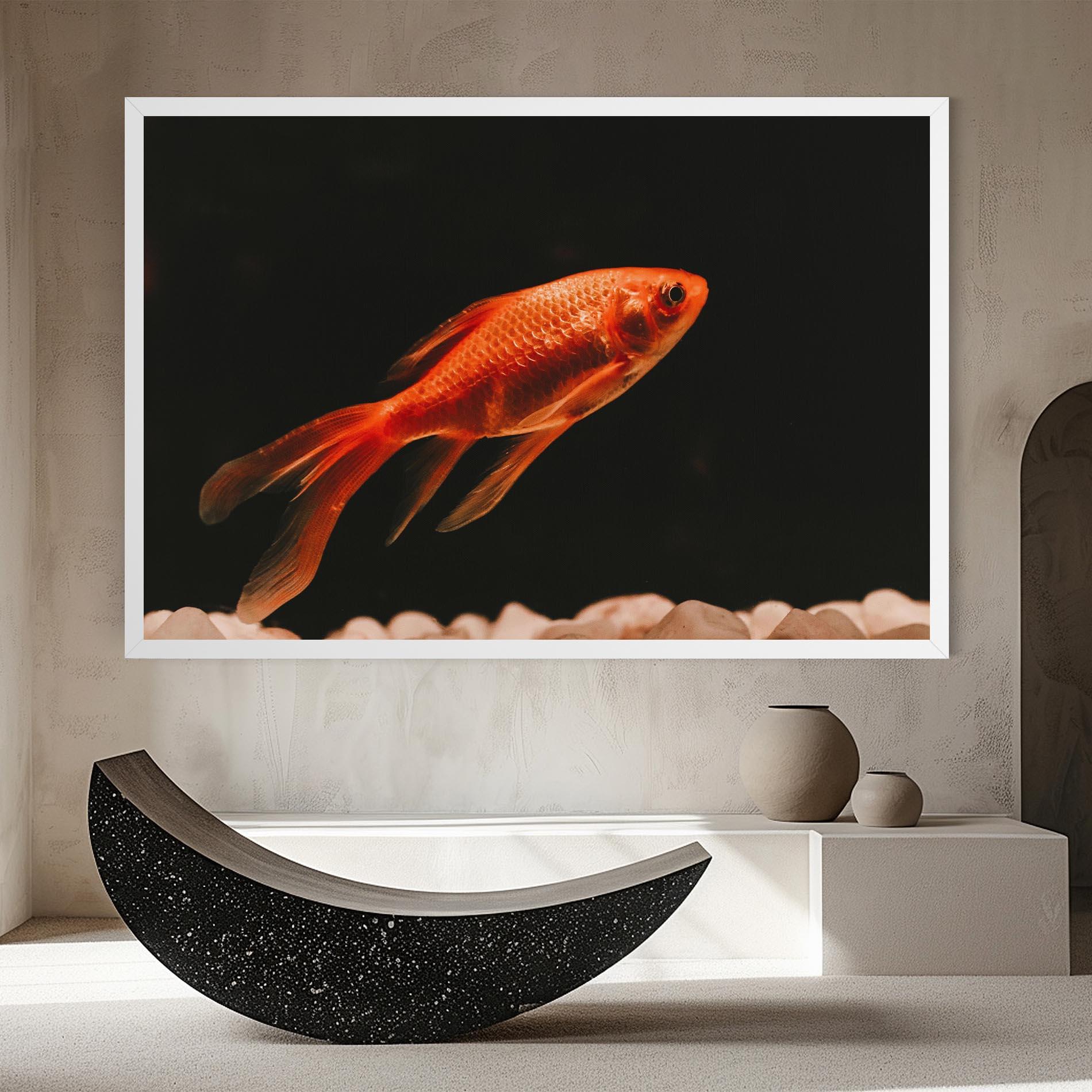 Leinwandbild Small Orange Fish mockup 8