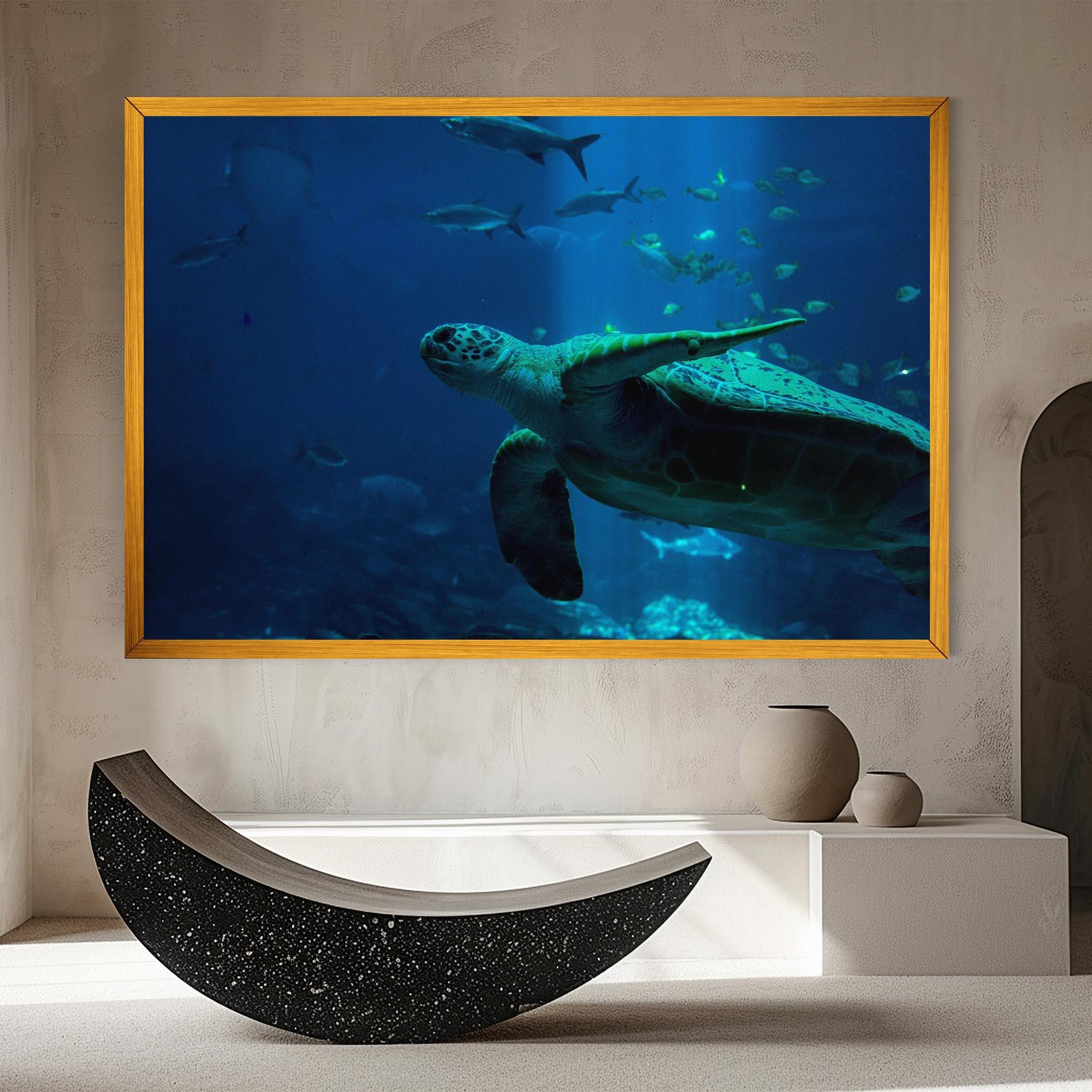 Leinwandbild Green Turtule mockup 8