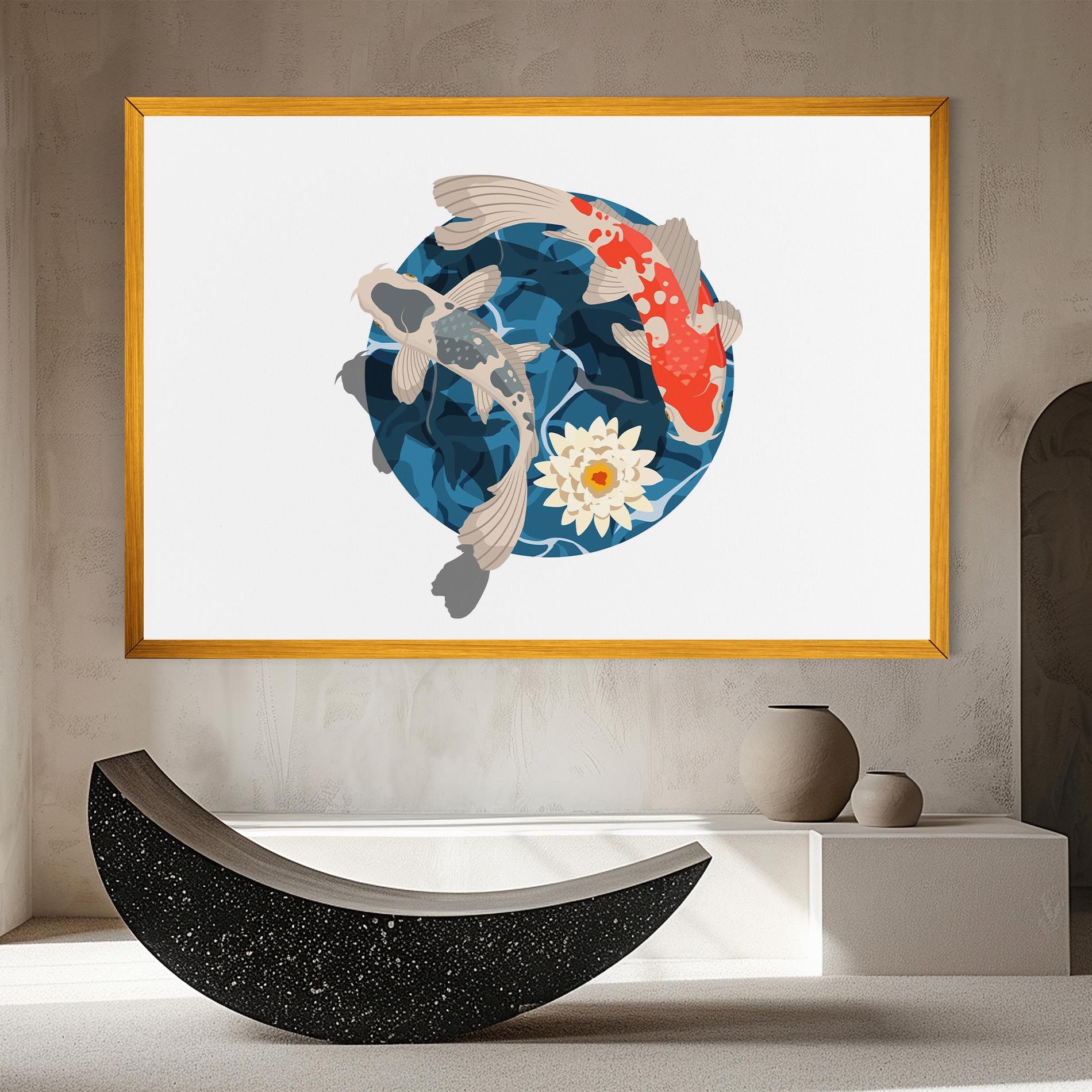 Grey Orange Koi mockup 8