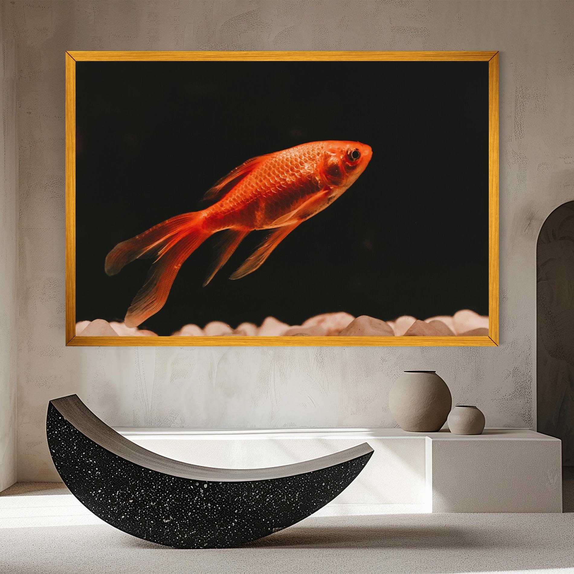 Leinwandbild Small Orange Fish mockup 8