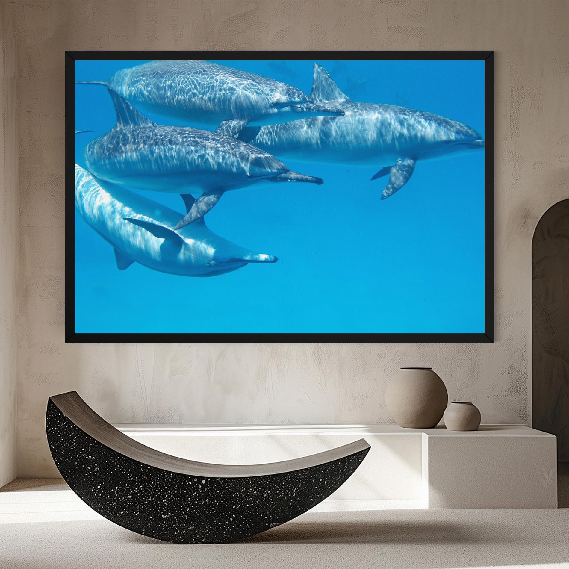 Leinwandbild Family Of Dolphins mockup 8