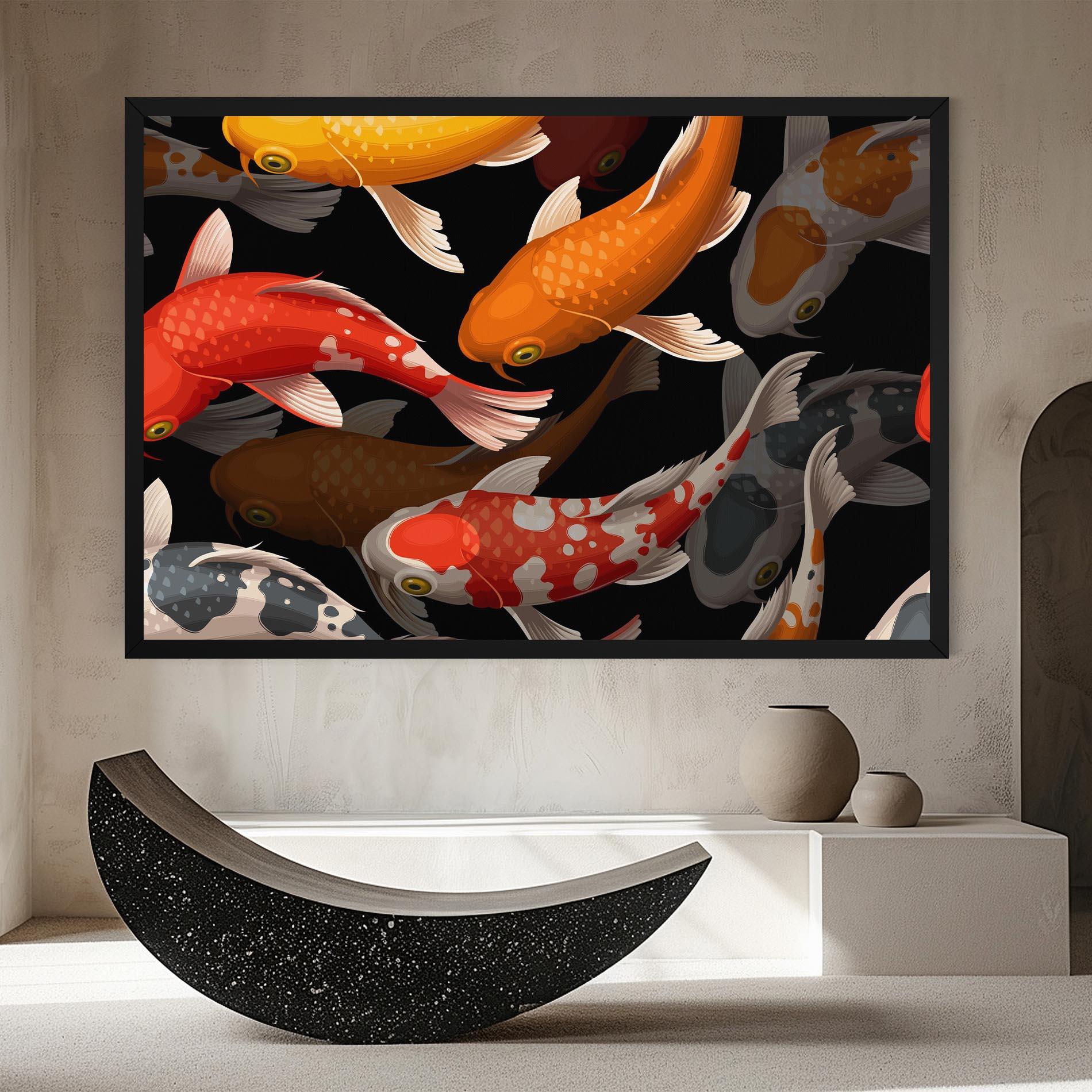 Leinwandbild Seamless Koi Fish mockup 8