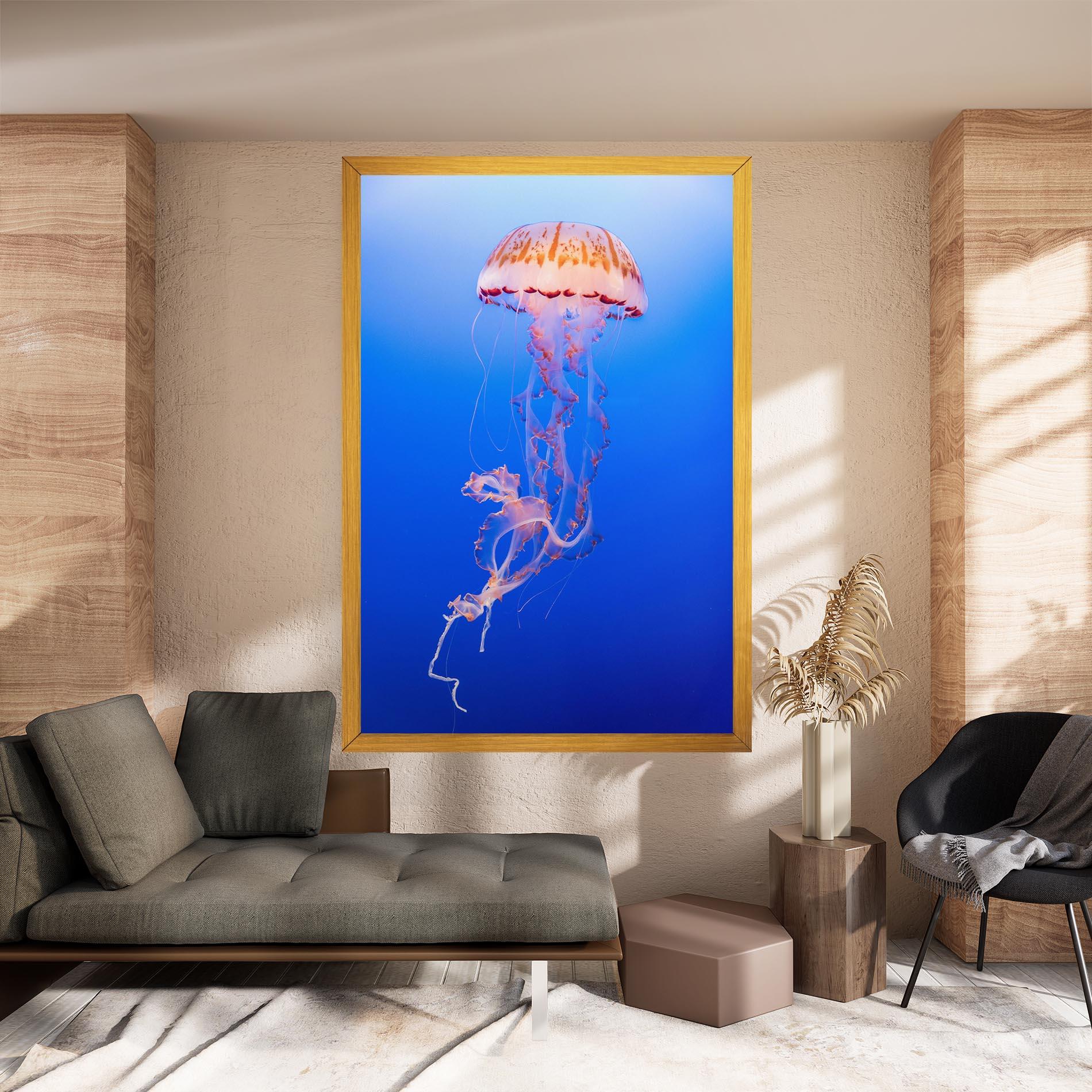 Leinwandbild Pretty White Jellyfish mockup 8