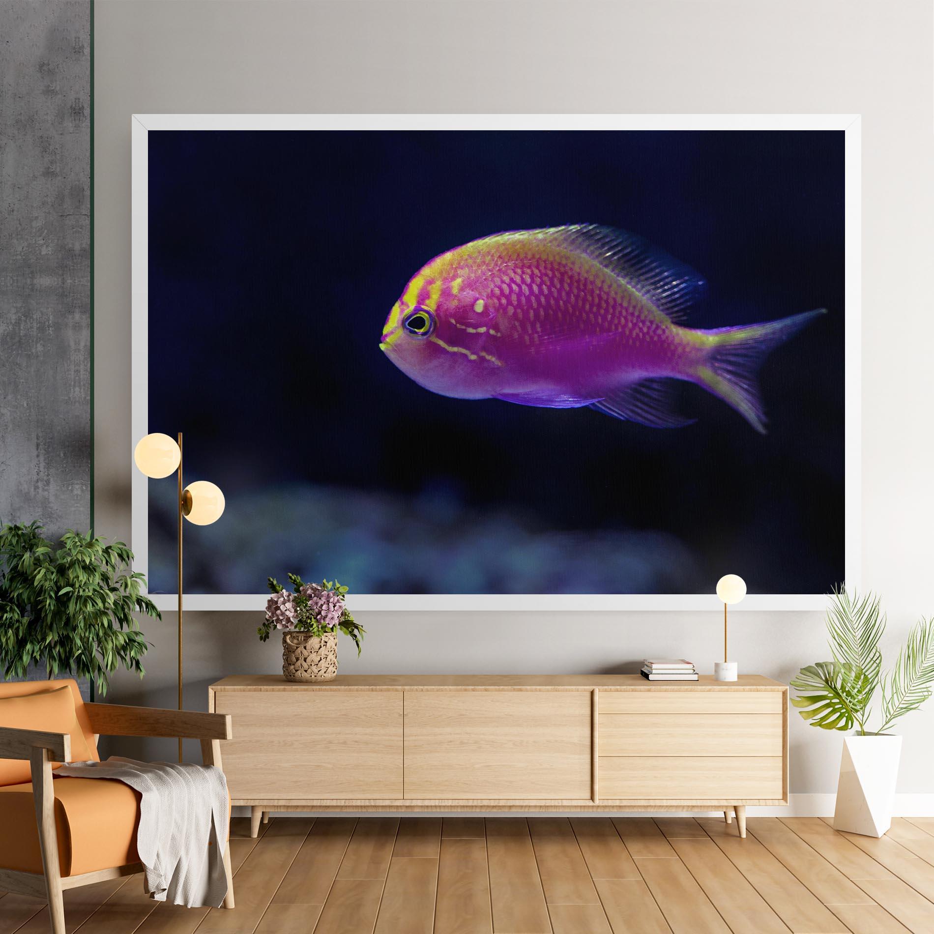 Leinwandbild Angry Pink Fish mockup 9