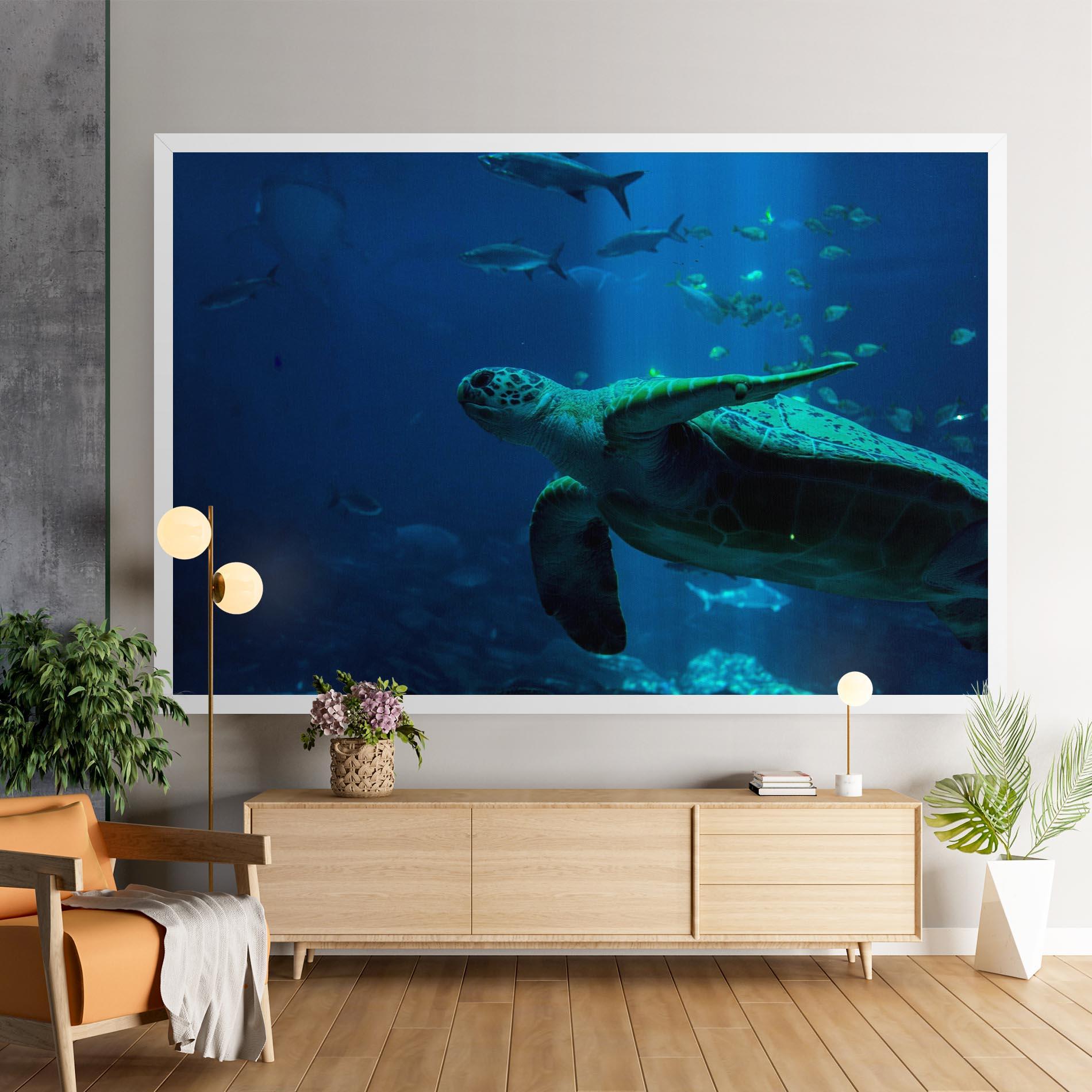 Leinwandbild Green Turtule mockup 9