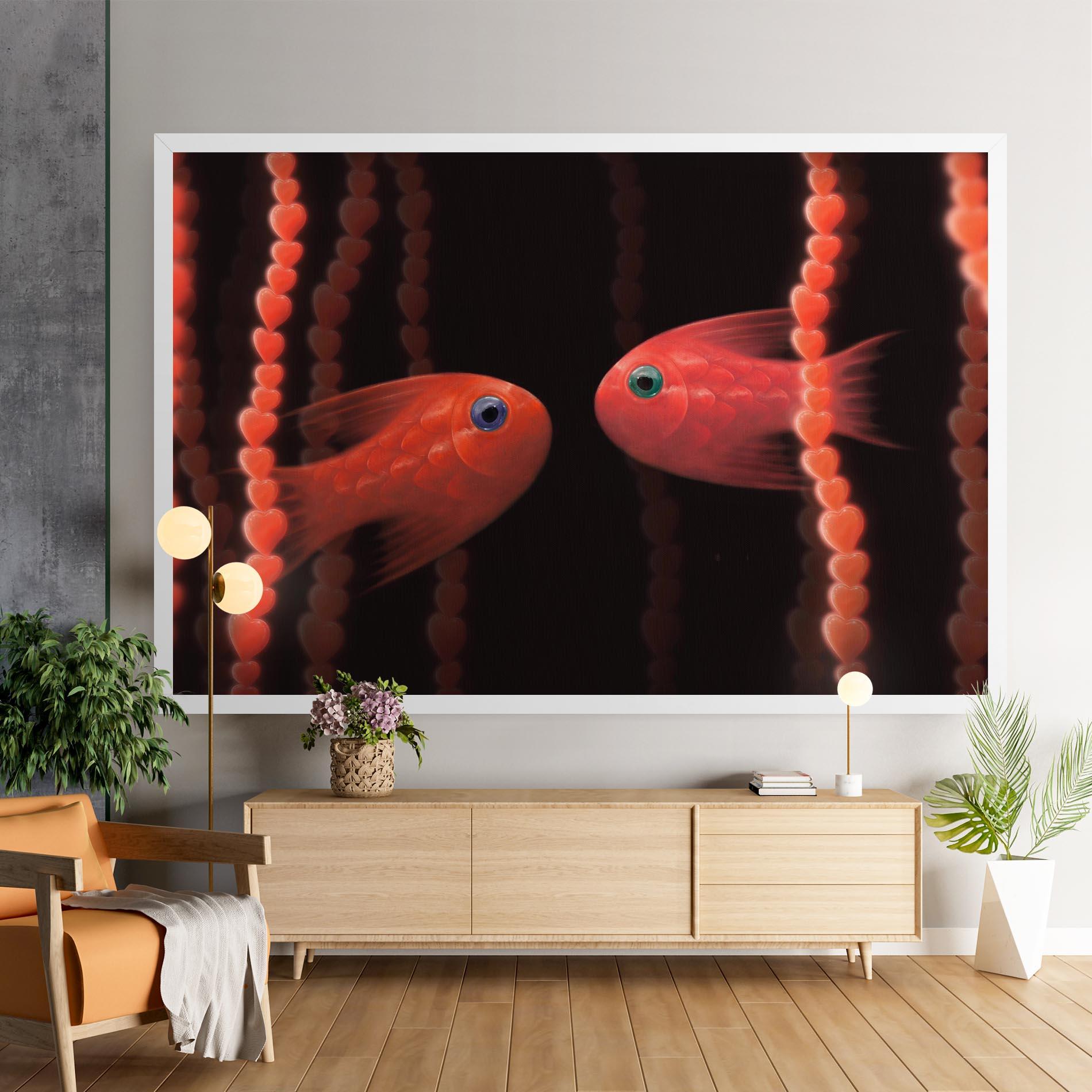 Leinwandbild Orange Fish Heart mockup 9