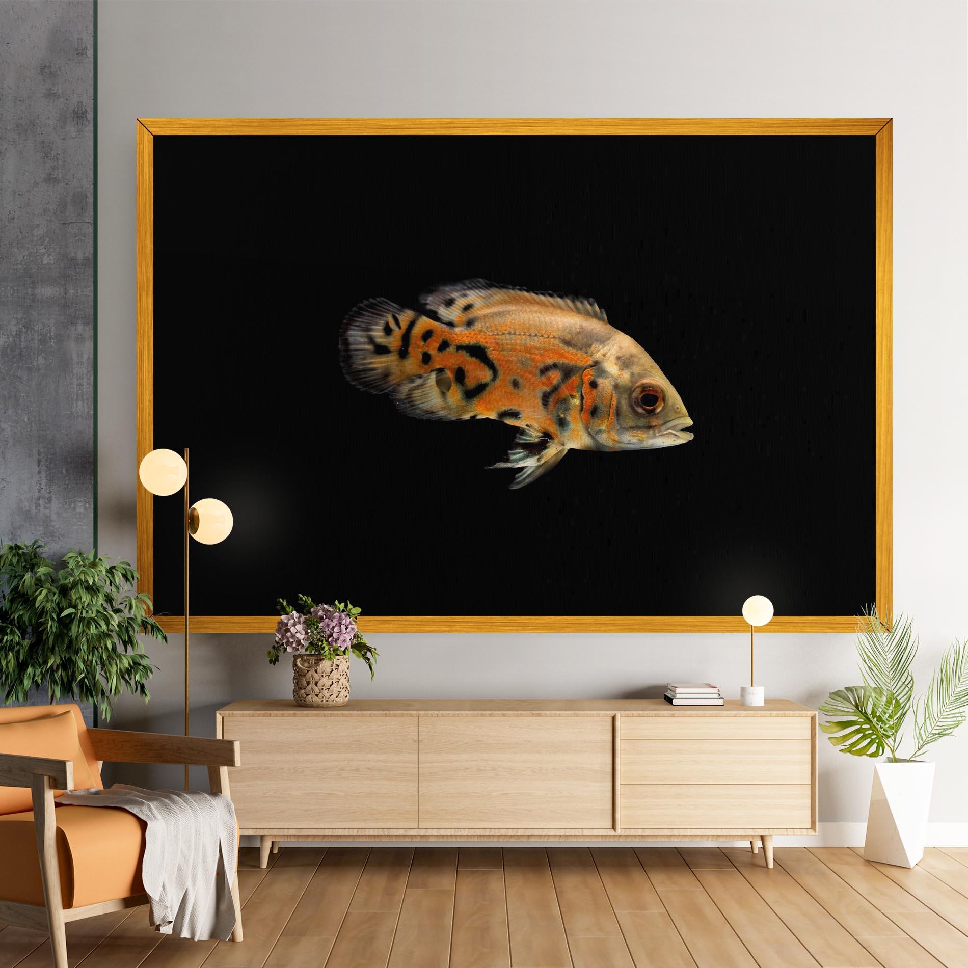 Leinwandbild Cute Brown Fish mockup 9