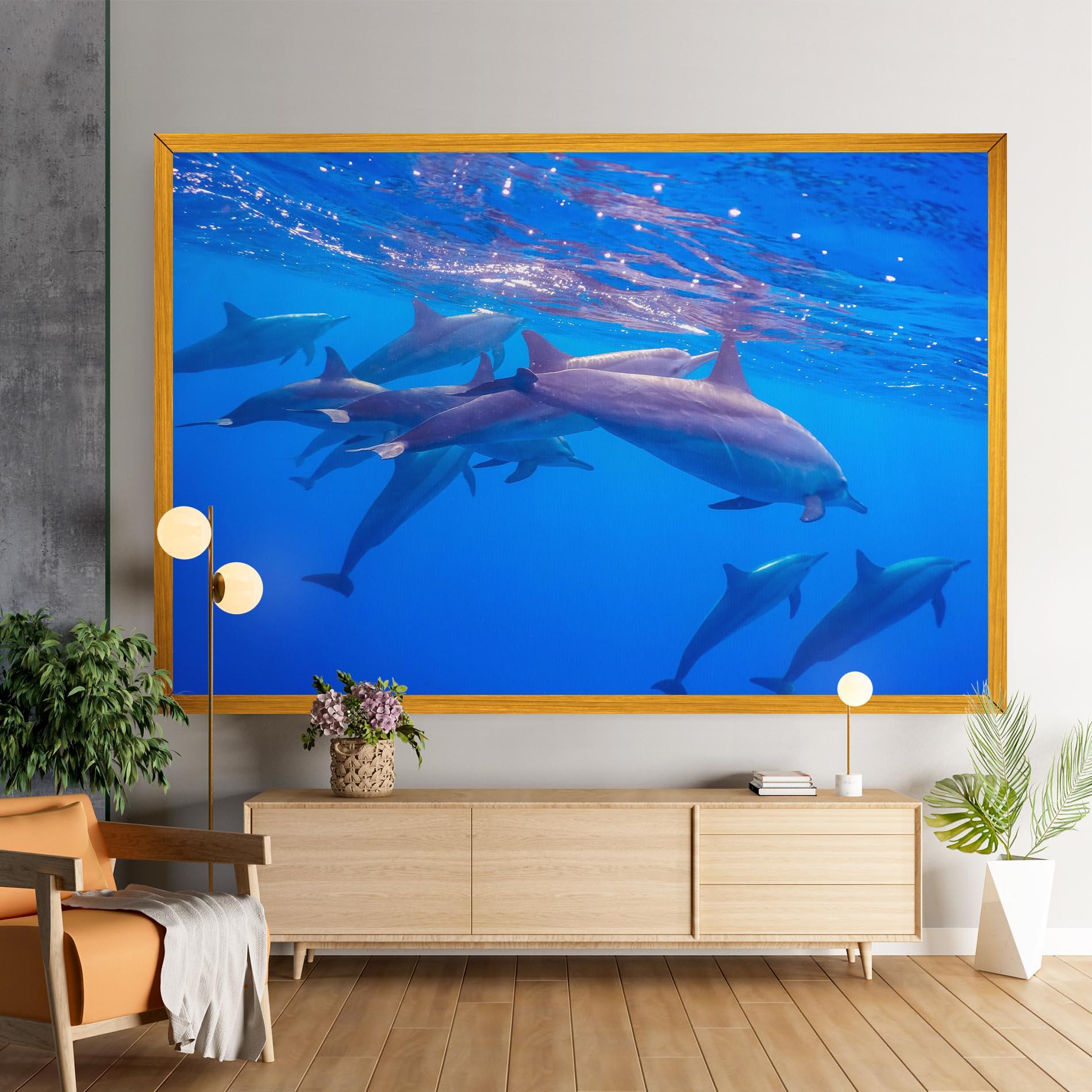Leinwandbild Dolphin Family mockup 9
