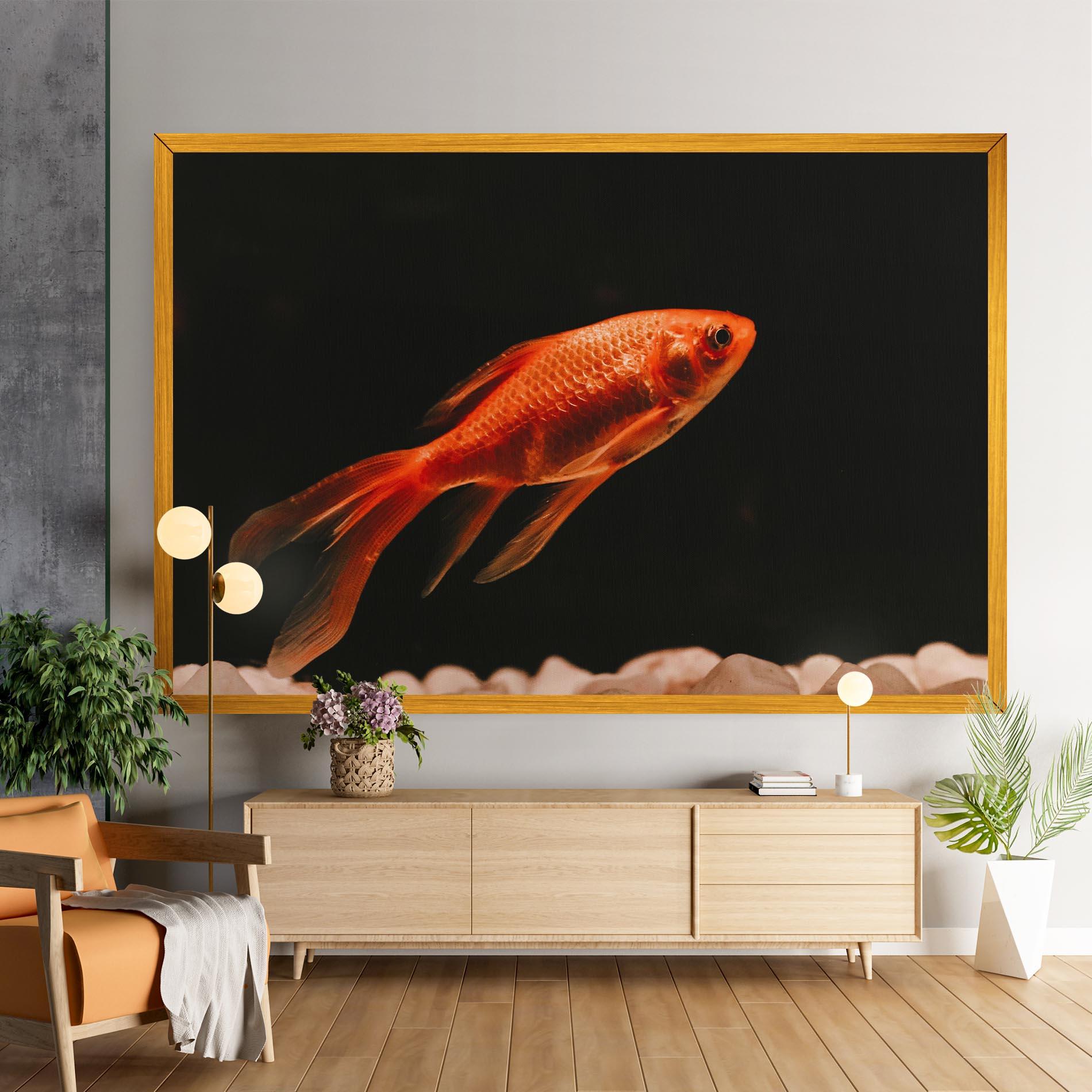 Leinwandbild Small Orange Fish mockup 9