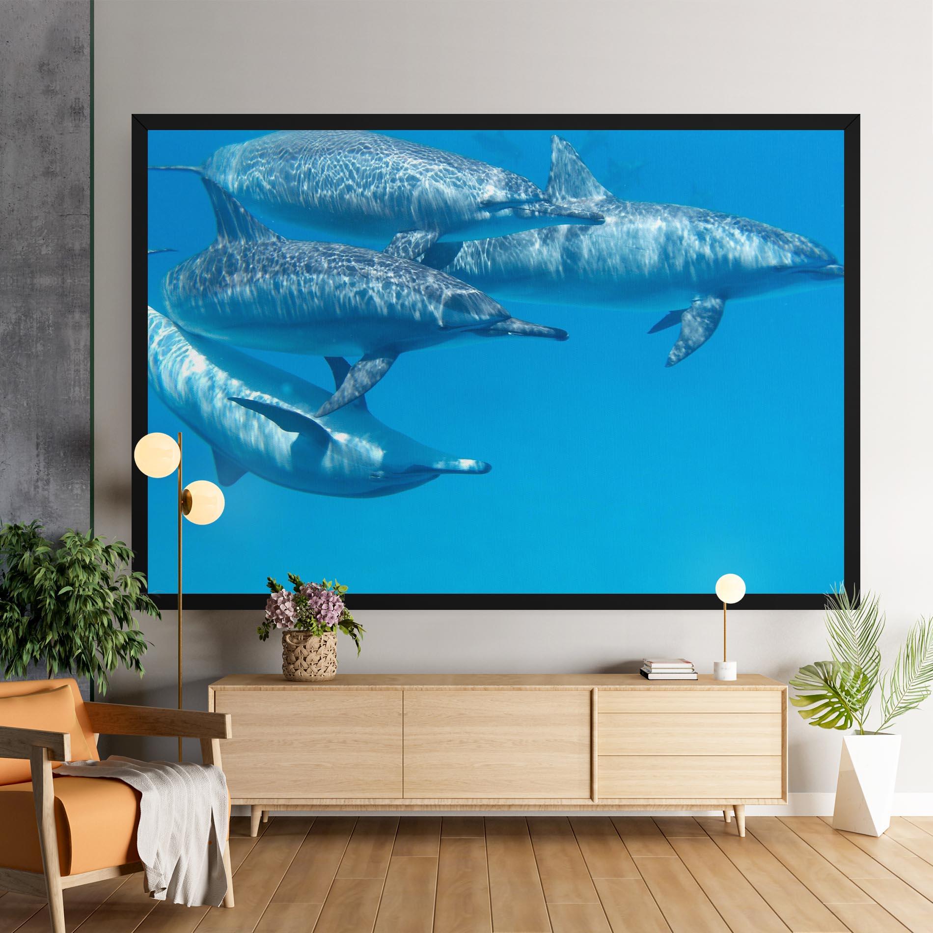 Leinwandbild Family Of Dolphins mockup 9