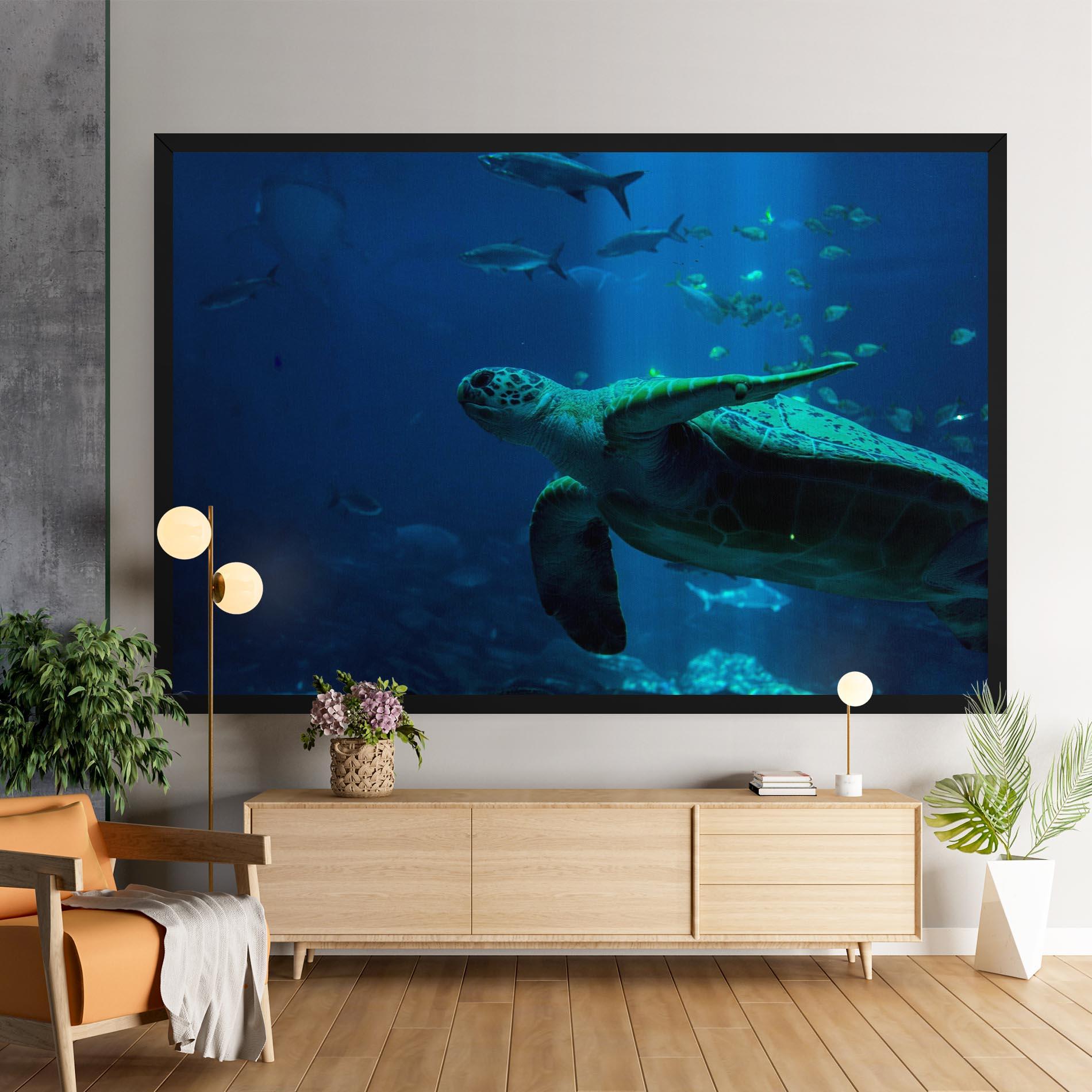 Leinwandbild Green Turtule mockup 9