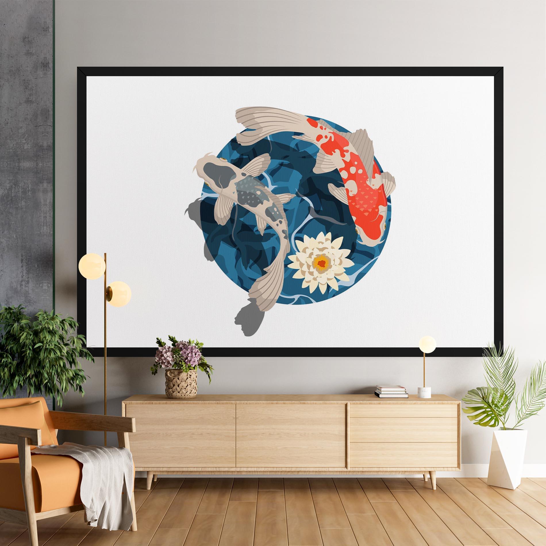 Leinwandbild Grey Orange Koi mockup 9