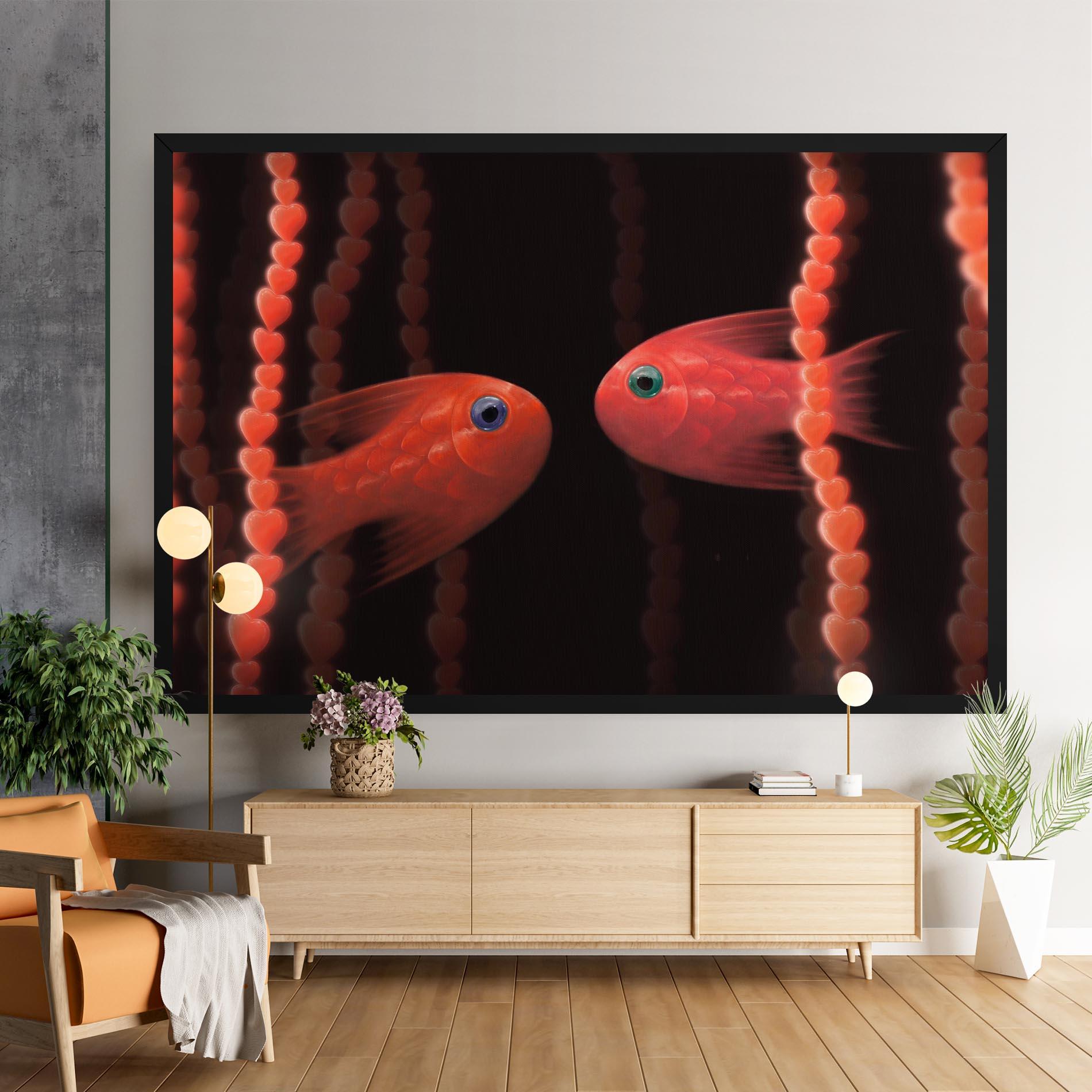 Leinwandbild Orange Fish Heart mockup 9