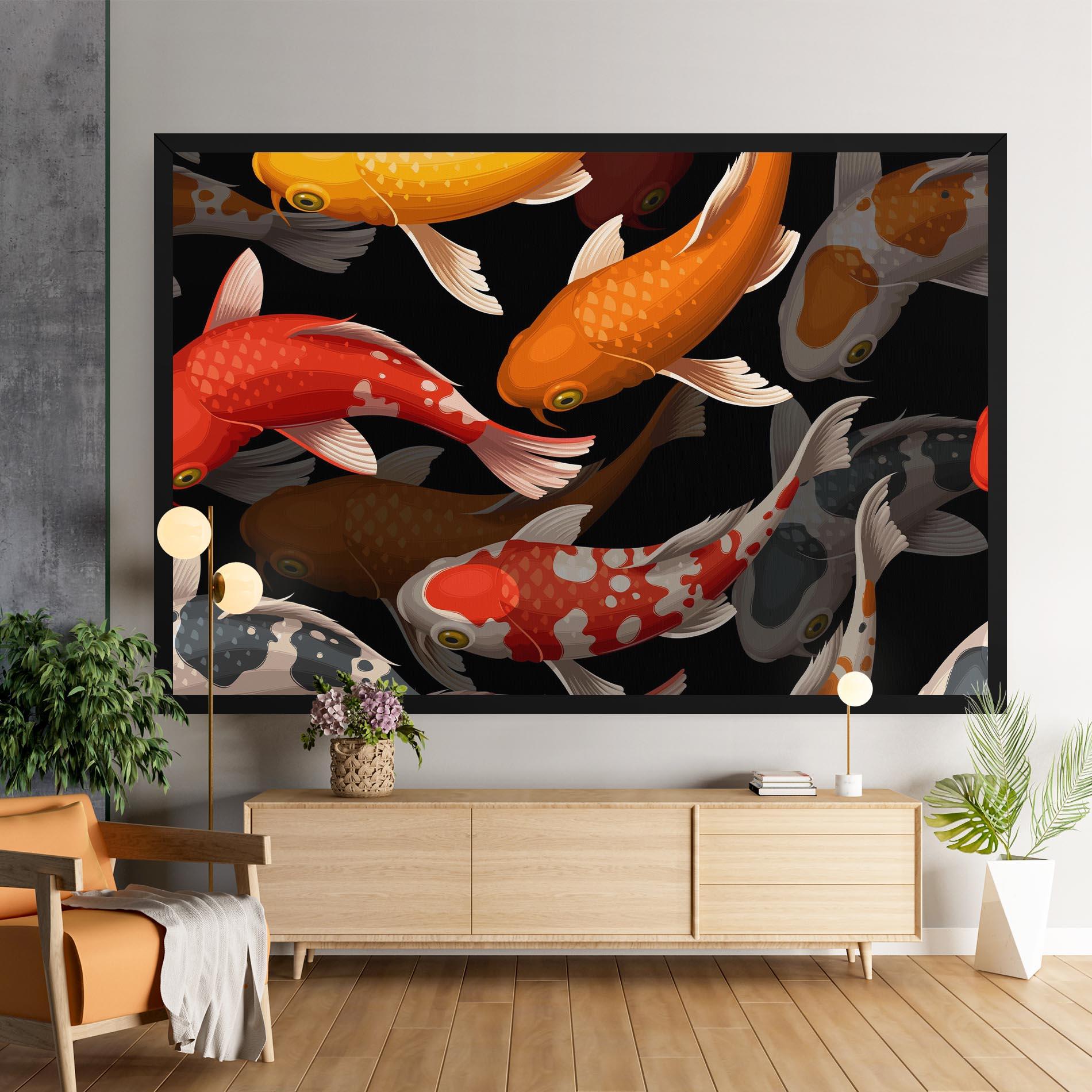 Leinwandbild Seamless Koi Fish mockup 9
