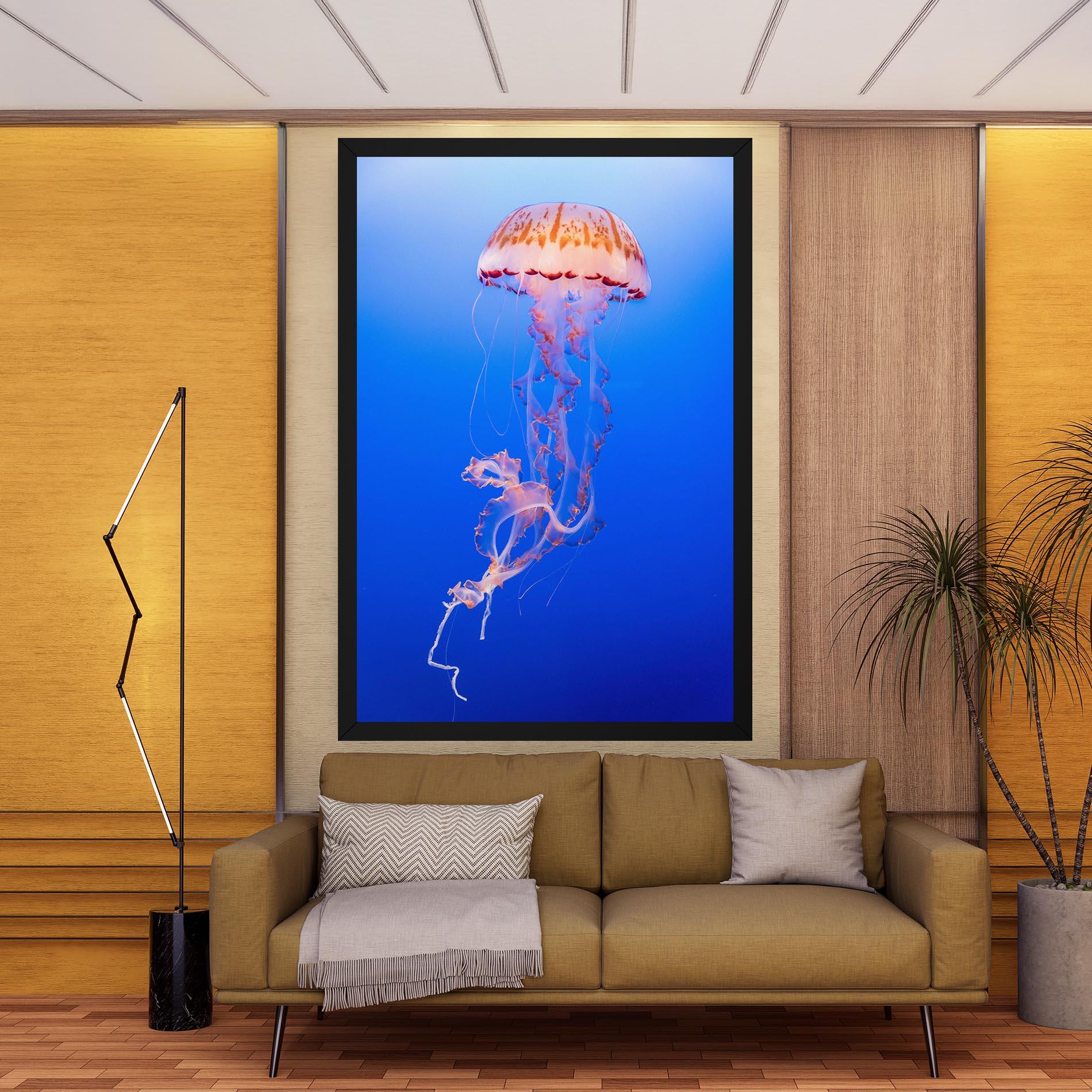 Leinwandbild Pretty White Jellyfish mockup 9