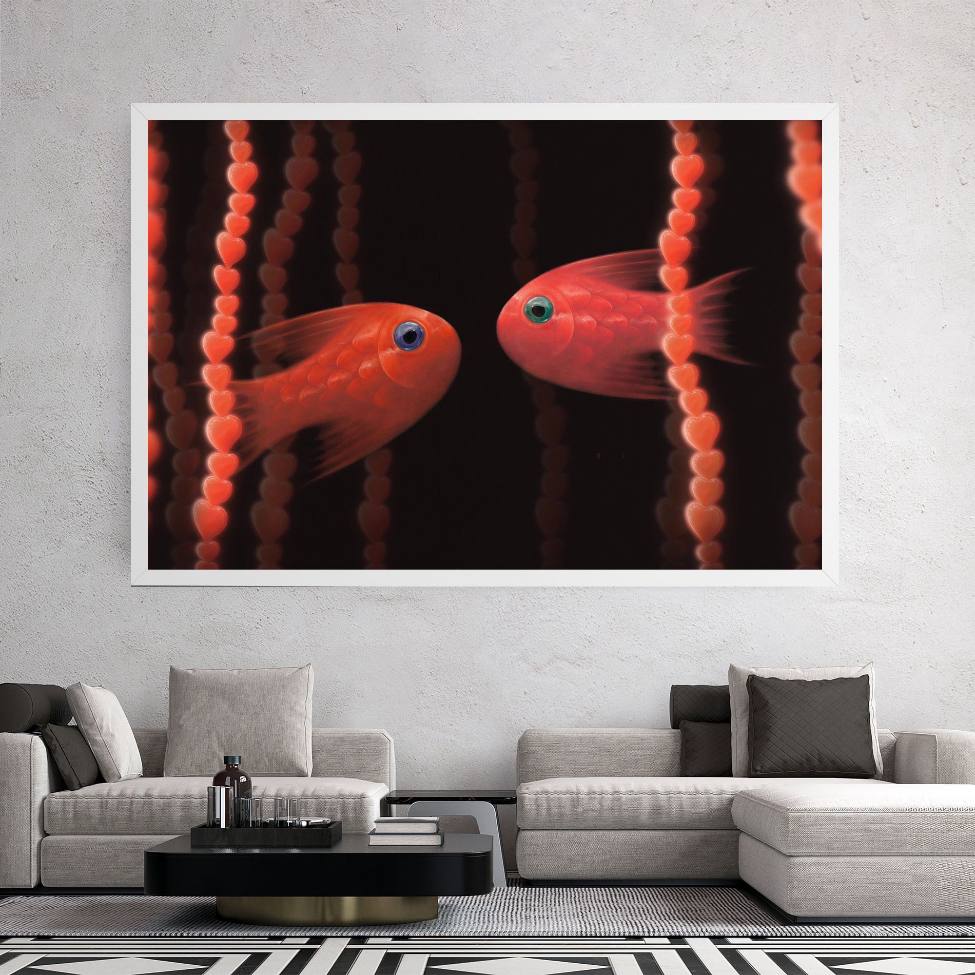 Orange Fish Heart mockup 2