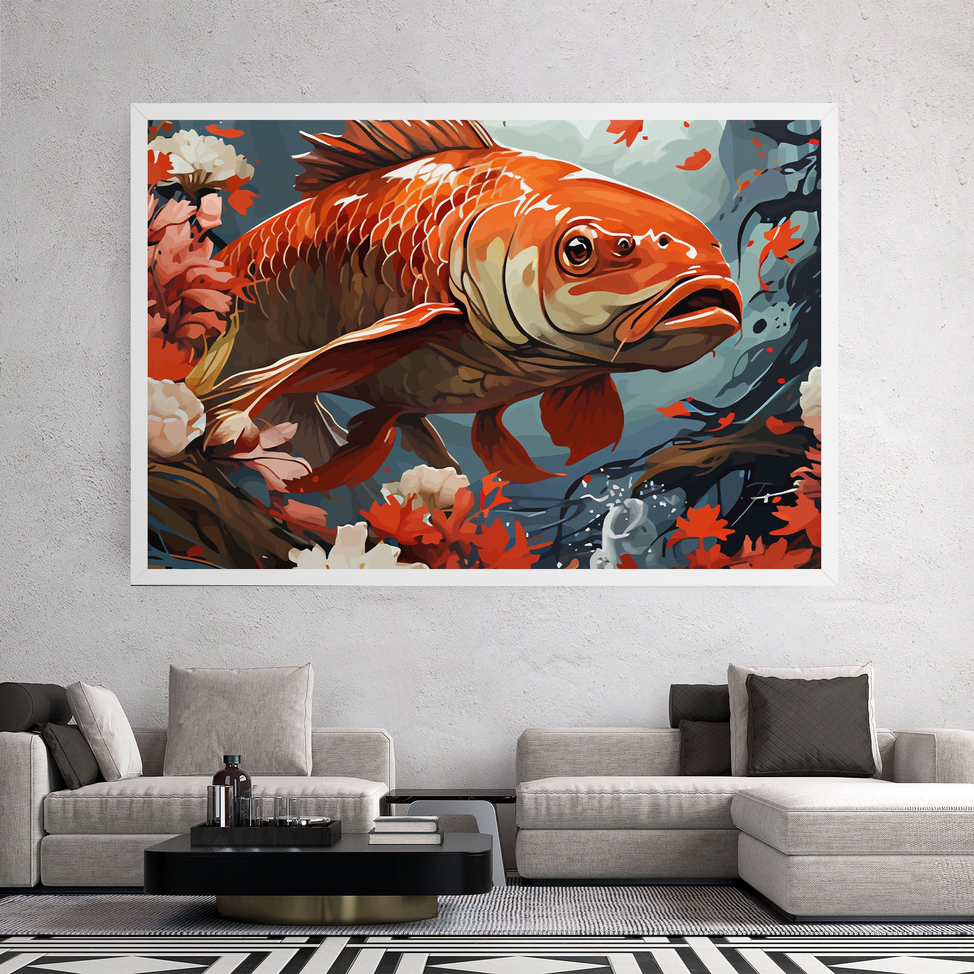 Orange Koi mockup 2