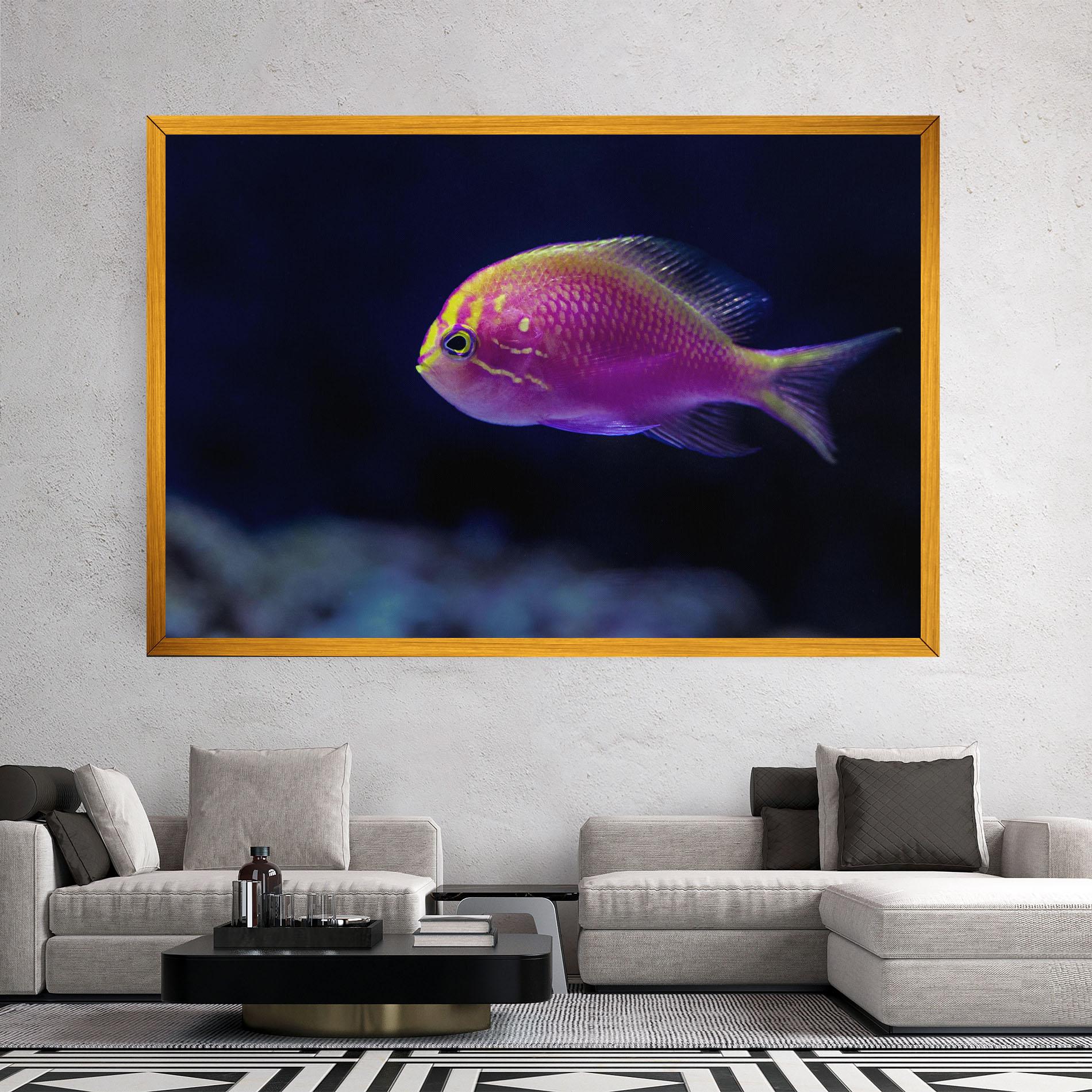Leinwandbild Angry Pink Fish mockup 2