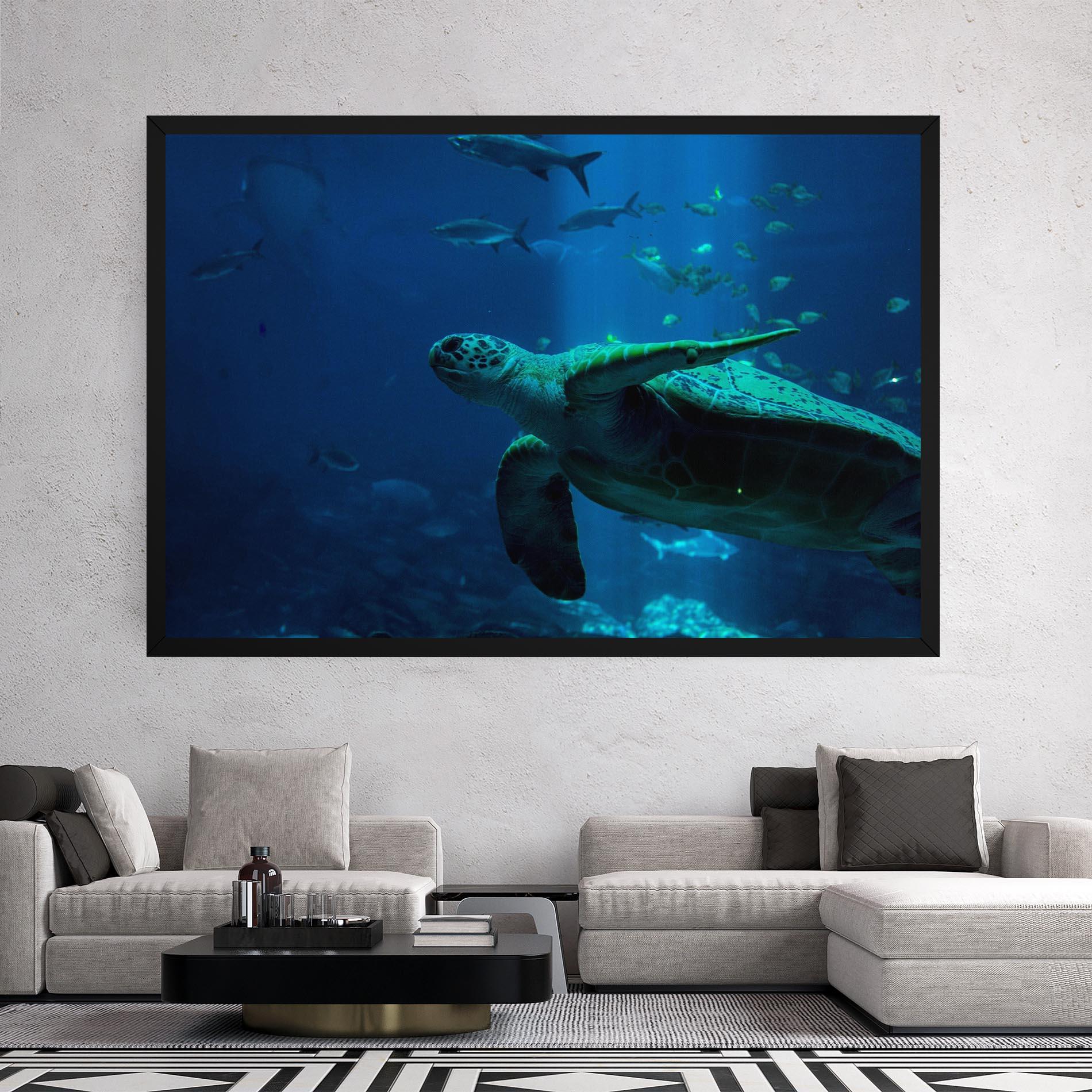 Leinwandbild Green Turtule mockup 2